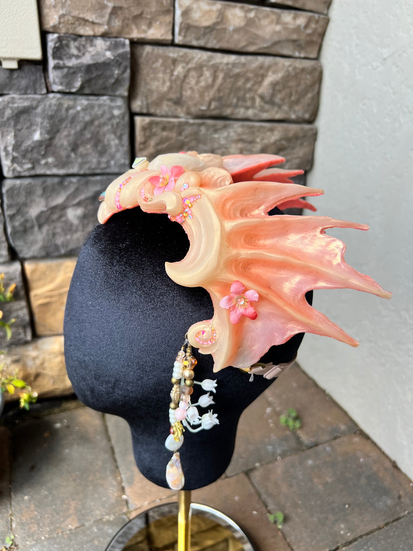 Pink/coral mermaid crown