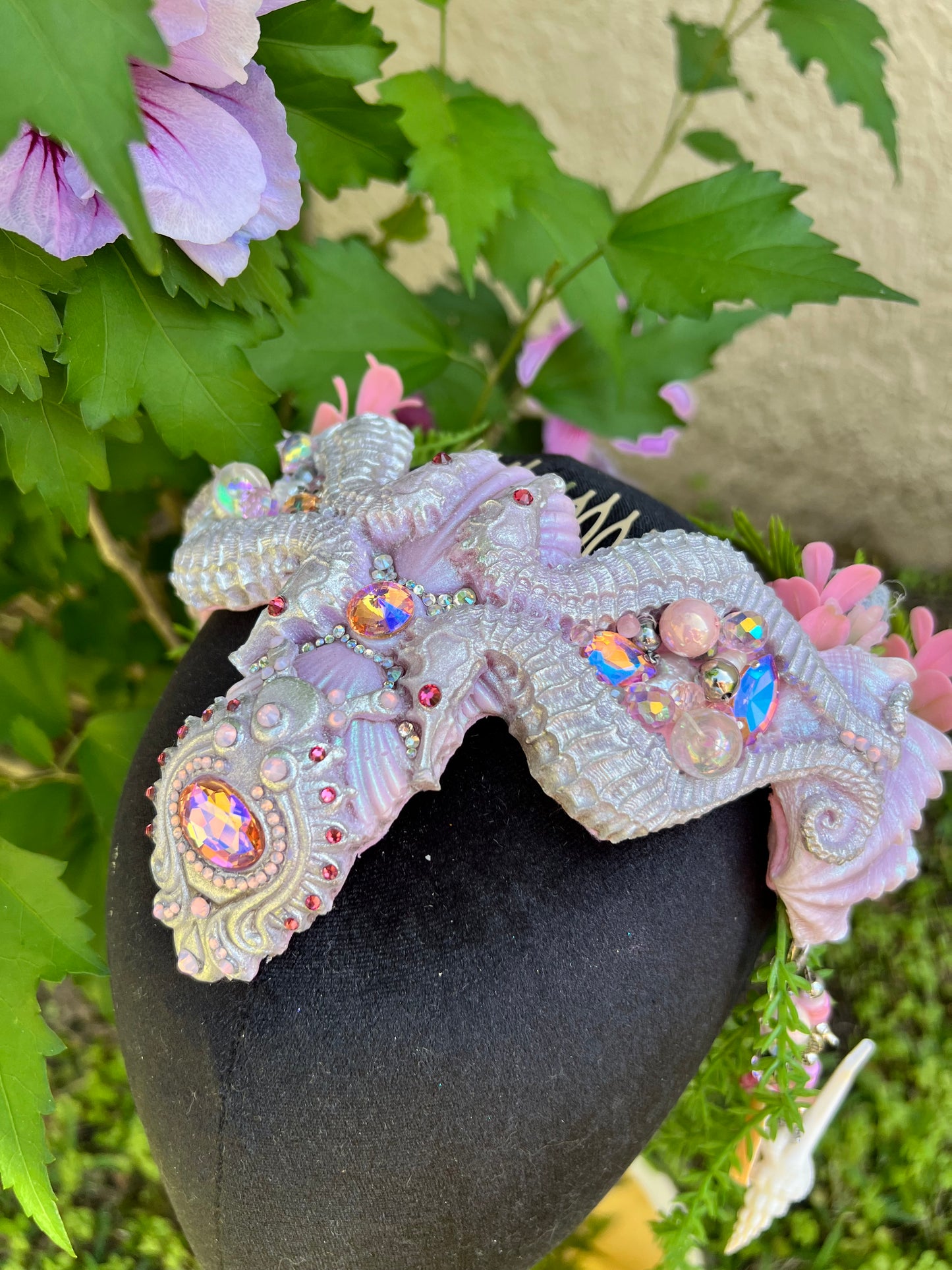 Pink seahorse crown