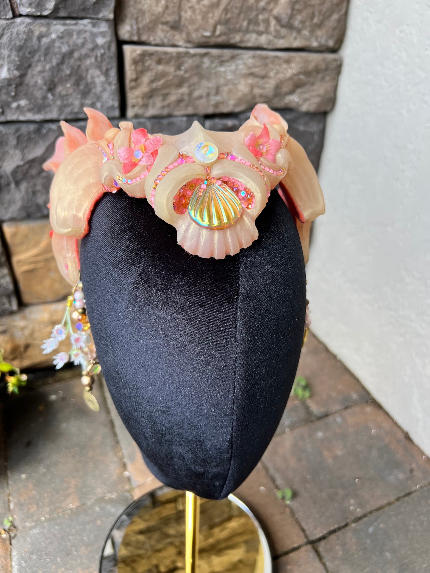 Pink/coral mermaid crown