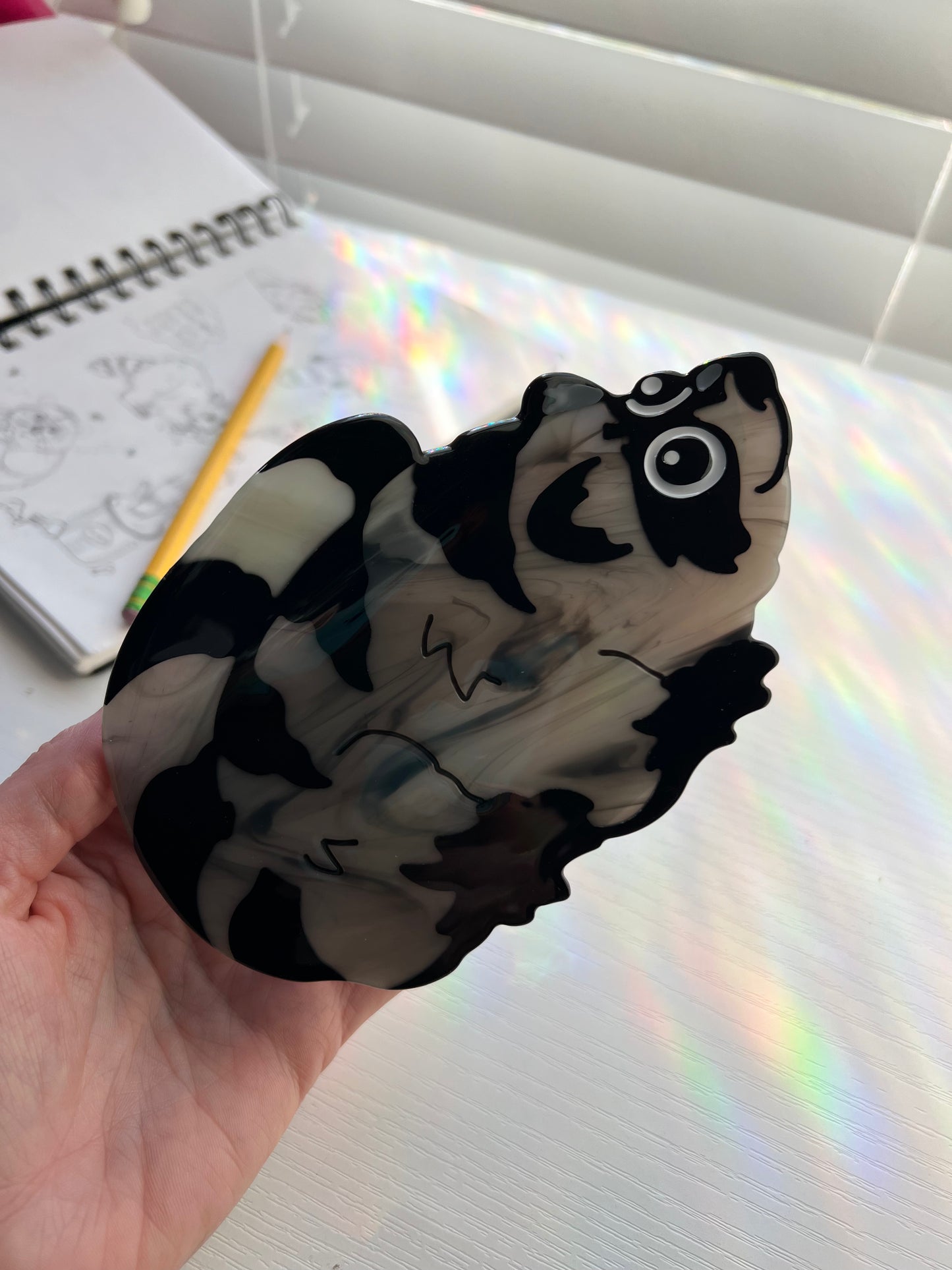 Raccoon hair clip