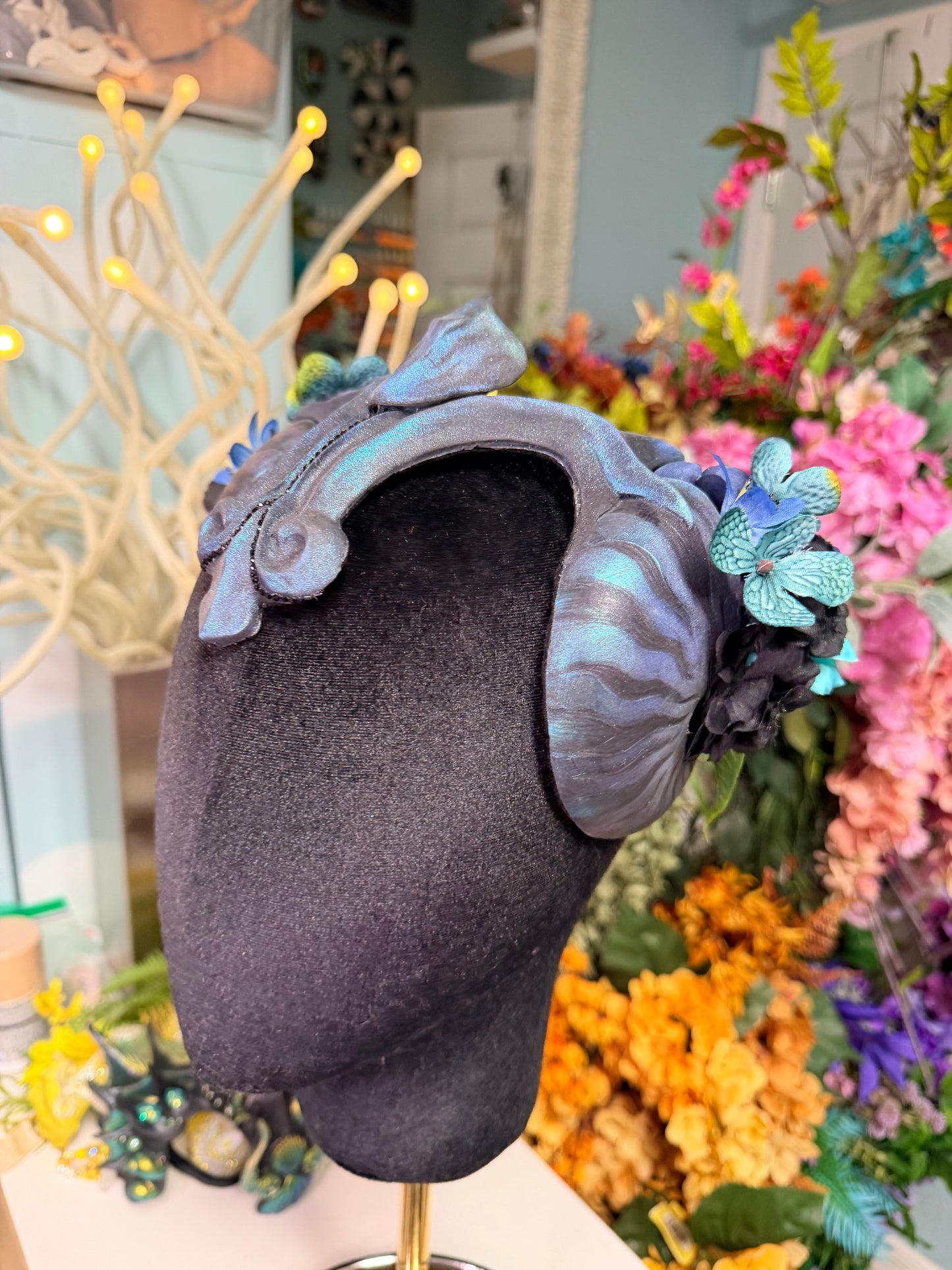 SALE! Black/blue Nautilus crown