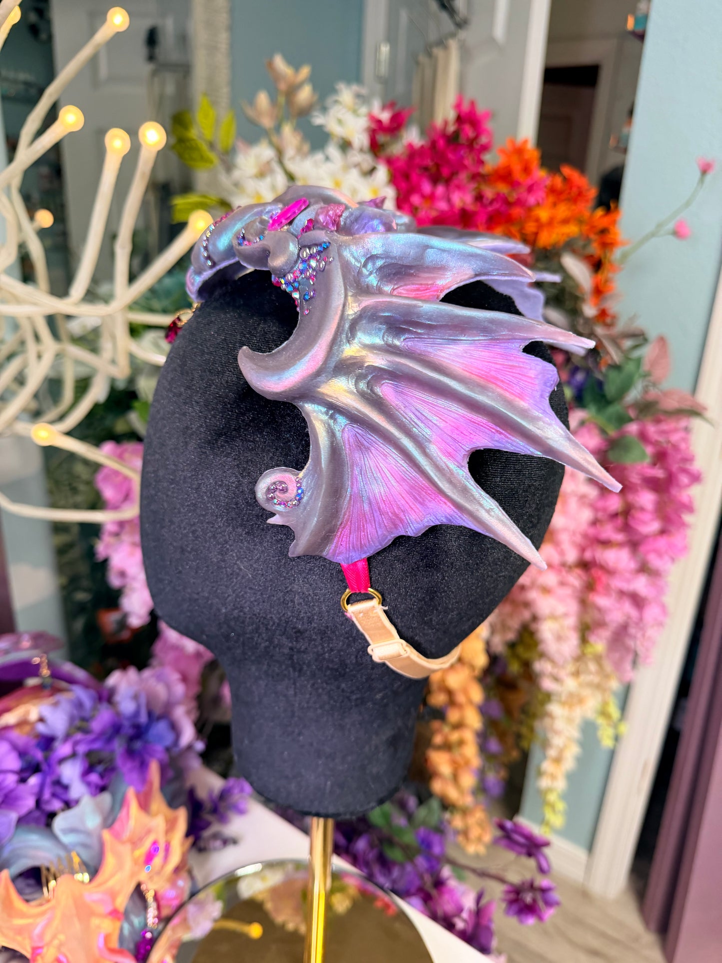 Black/purple/pink Calypso crown