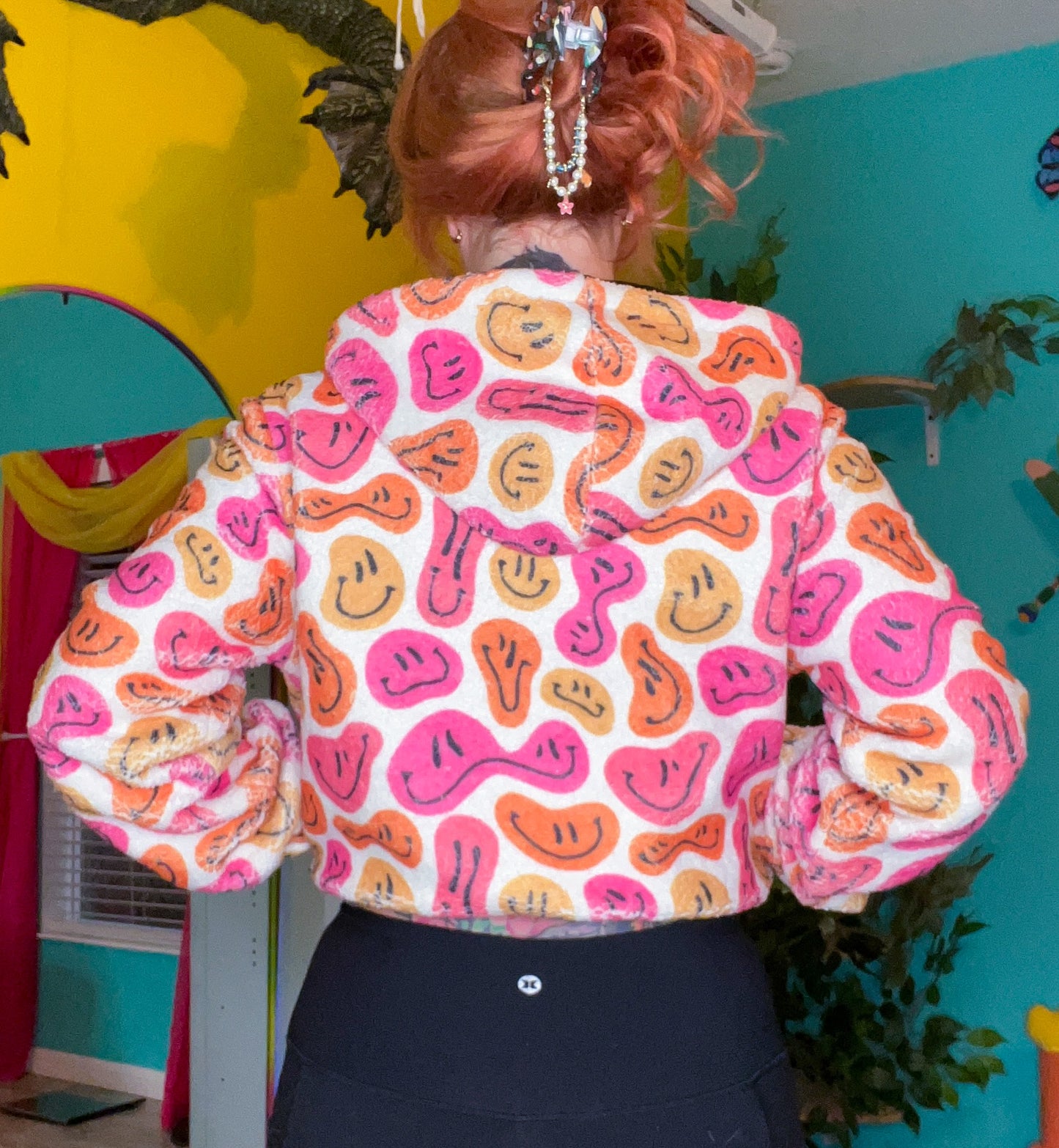 smiley cropped sweater