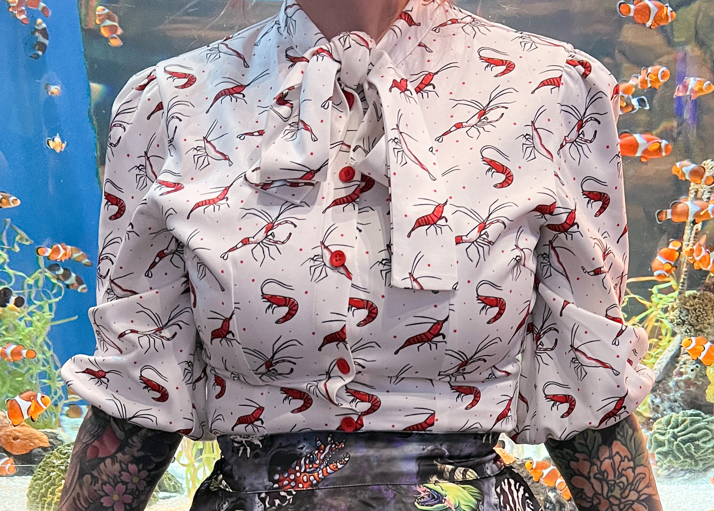 shrimp bowtie button up