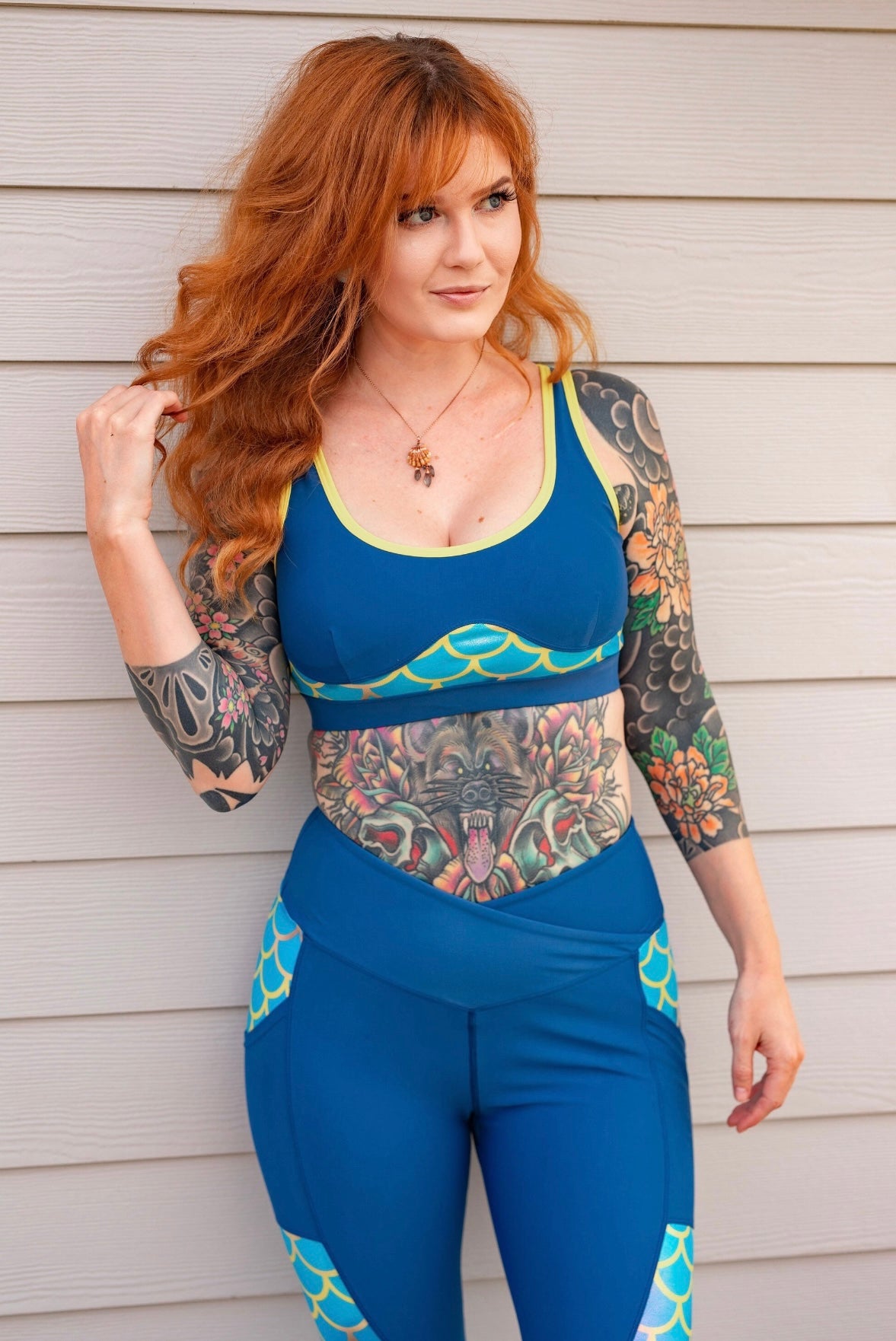 Blue colorshift mermaid bra