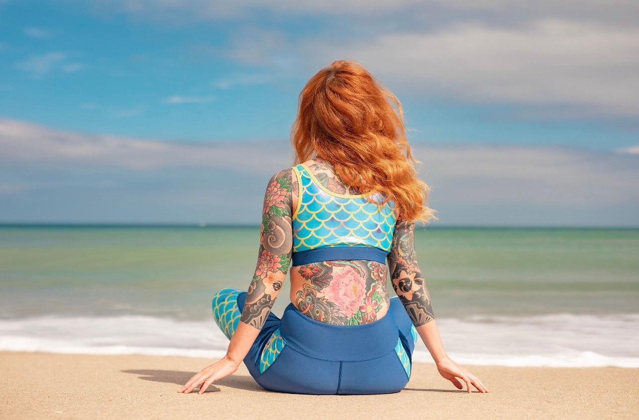 Blue colorshift mermaid bra