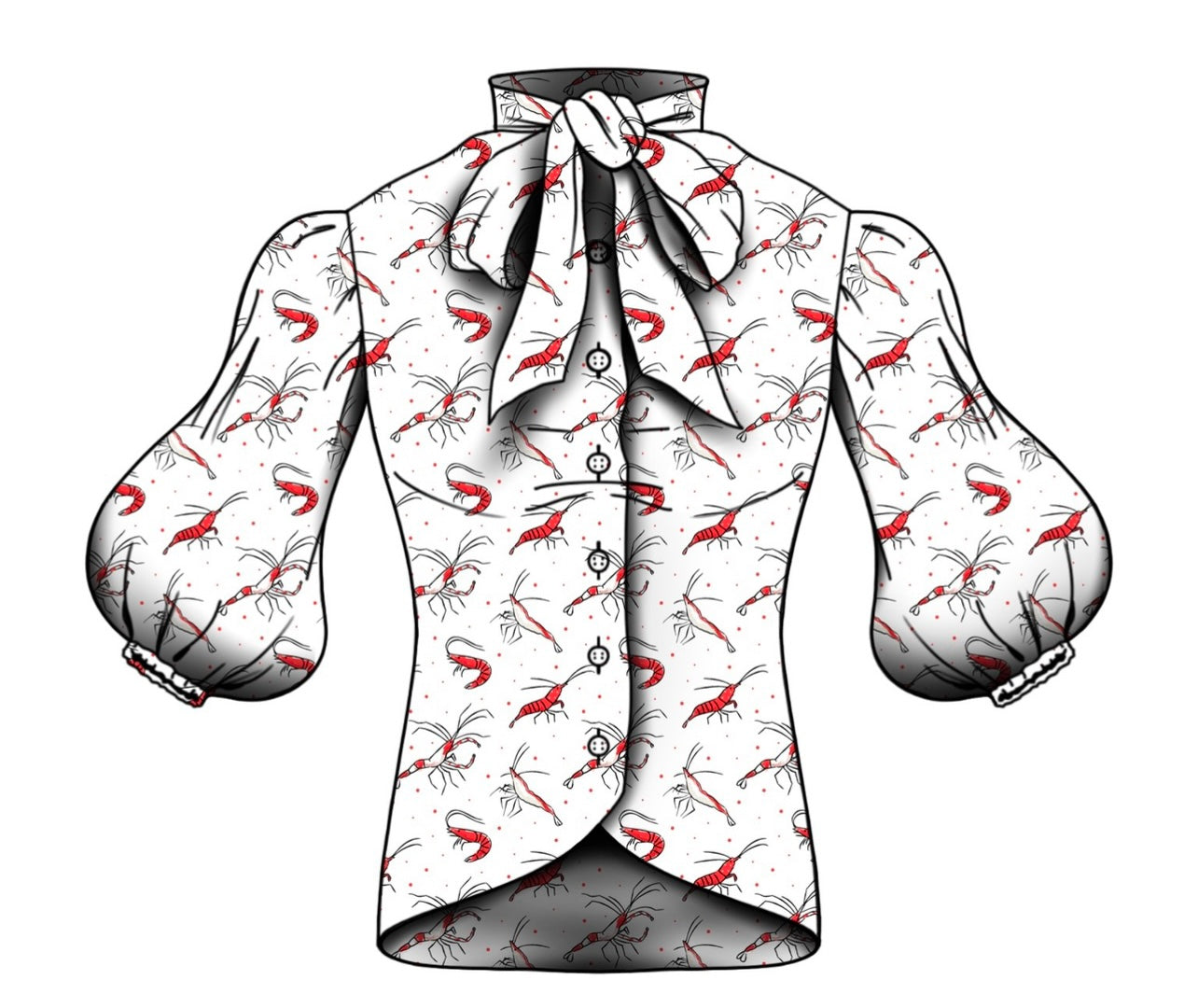 shrimp bowtie button up