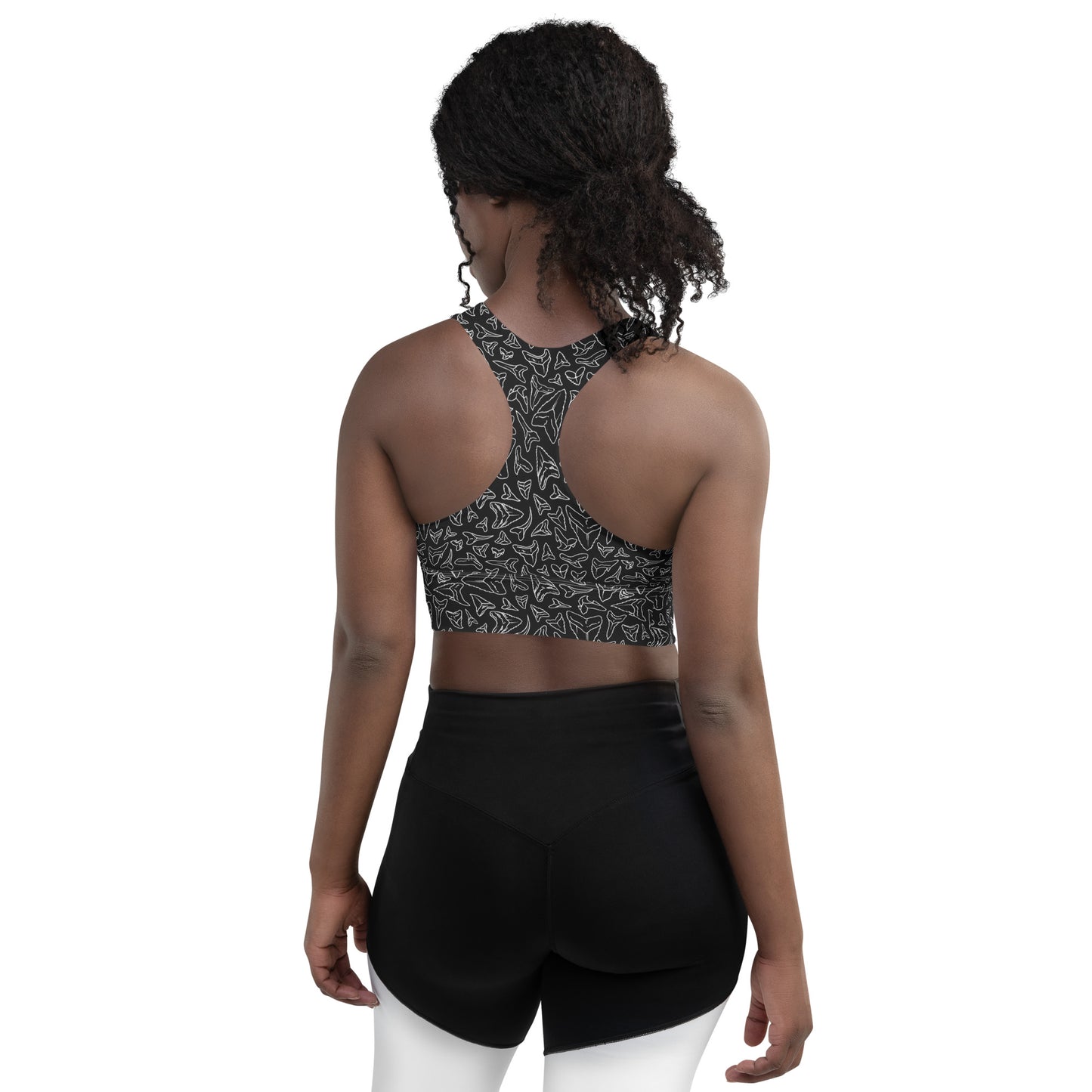Shark tooth longline sports bra