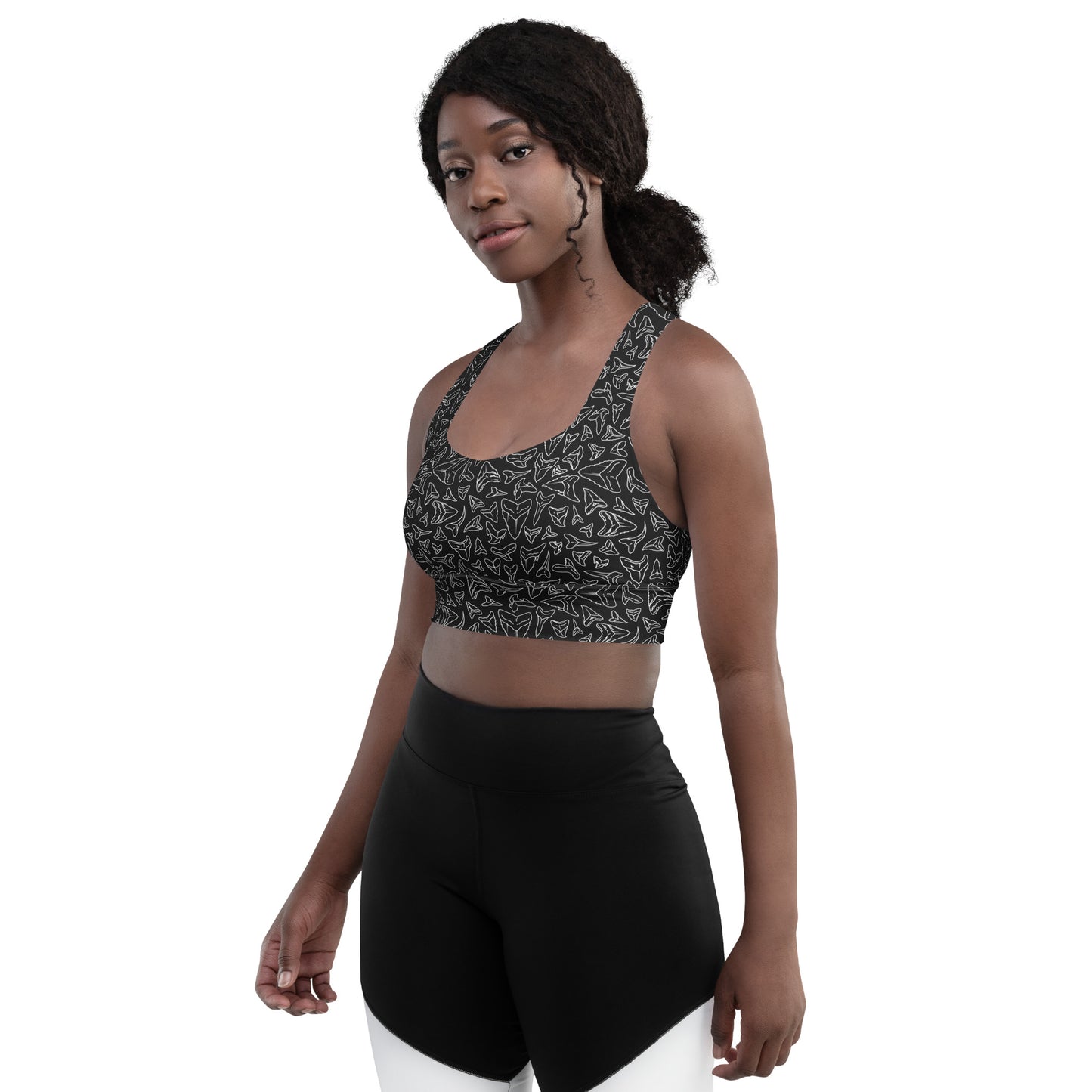 Shark tooth longline sports bra