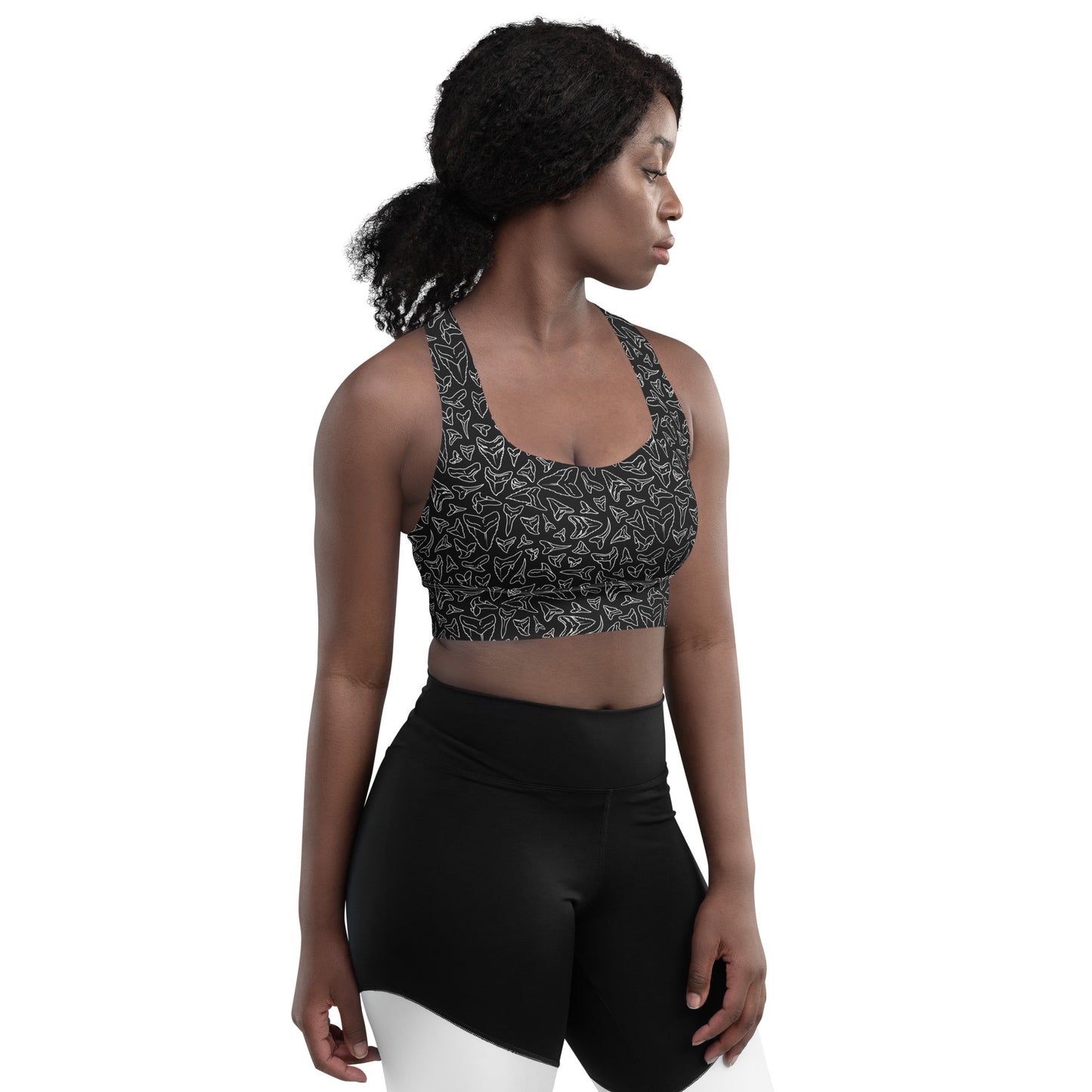 Shark tooth longline sports bra