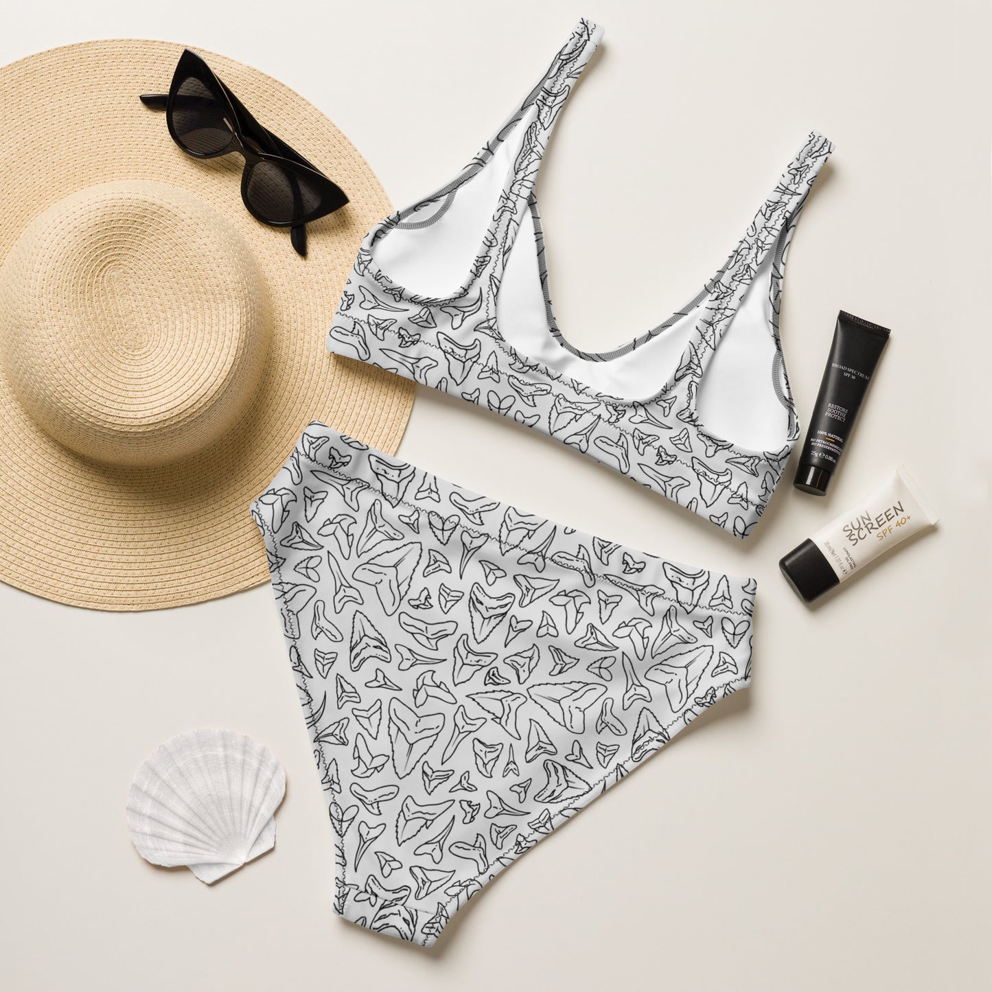 Shark Tooth Recycled high-waisted bikini