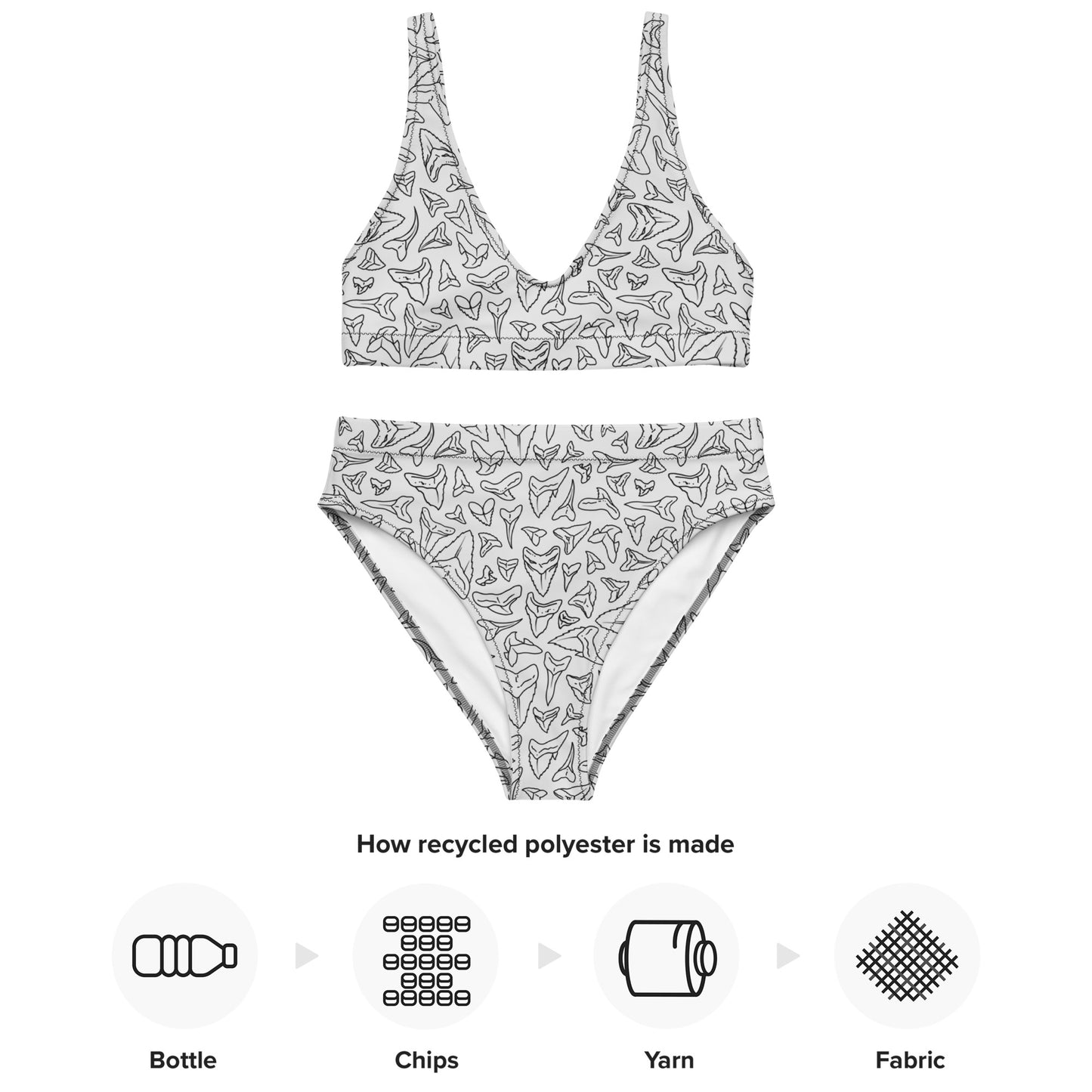 Shark Tooth Recycled high-waisted bikini