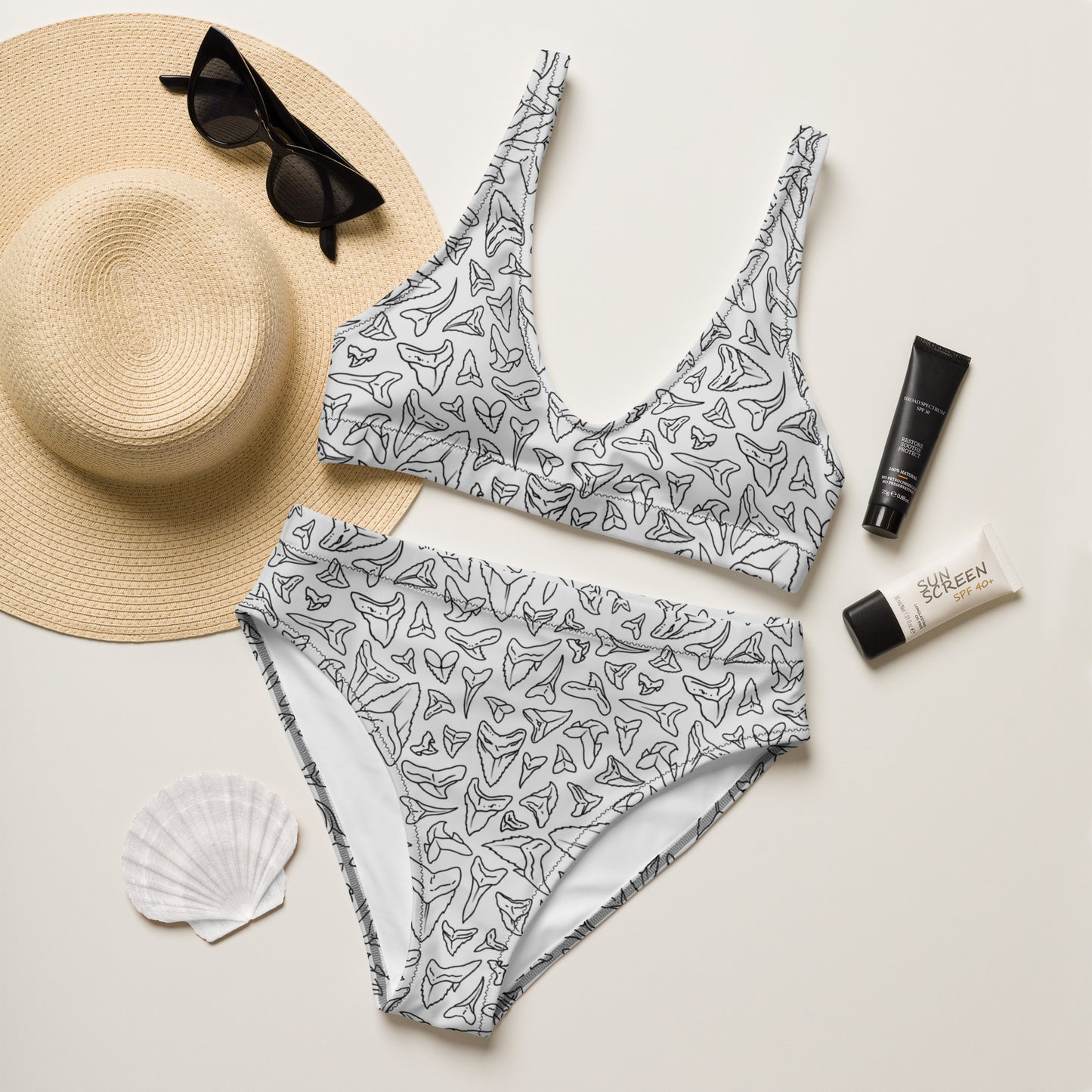 Shark Tooth Recycled high-waisted bikini
