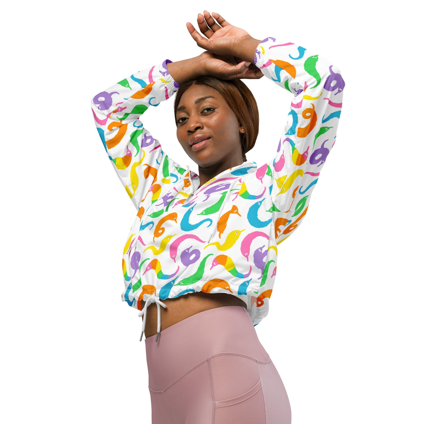 Worm on a string cropped windbreaker