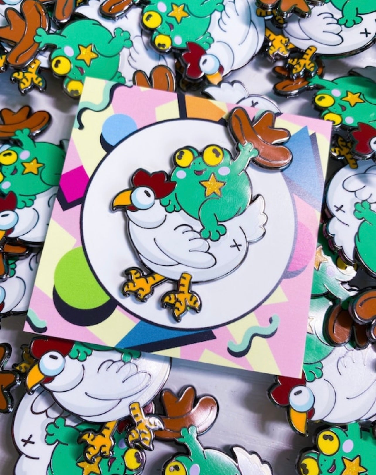 Cowboy frog pin