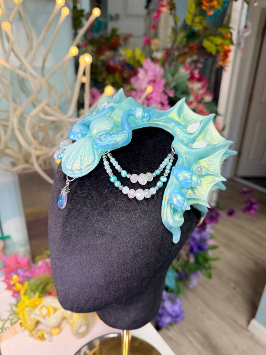 Blue Lorelei crown with beads