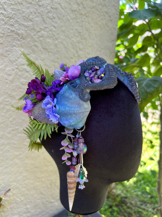 Purple/ dark purple seahorse crown