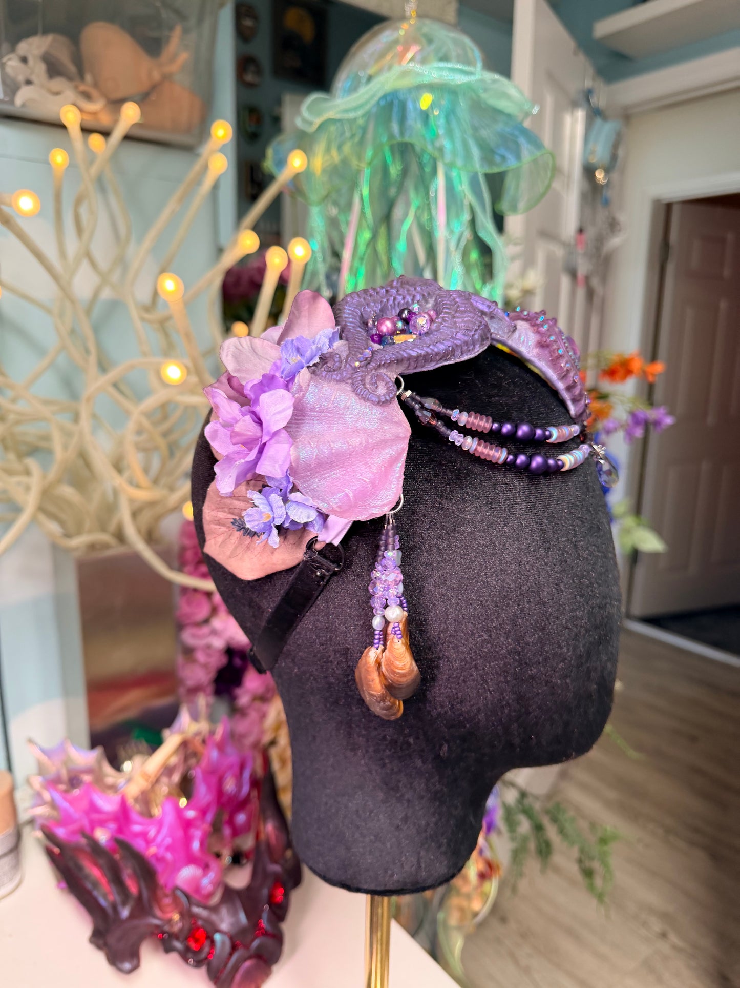 Purple seahorse crown