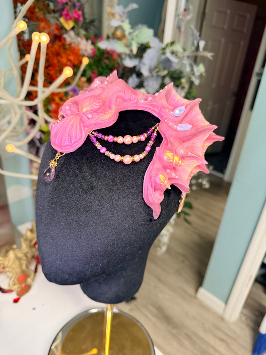 Pink beaded Lorelei crown