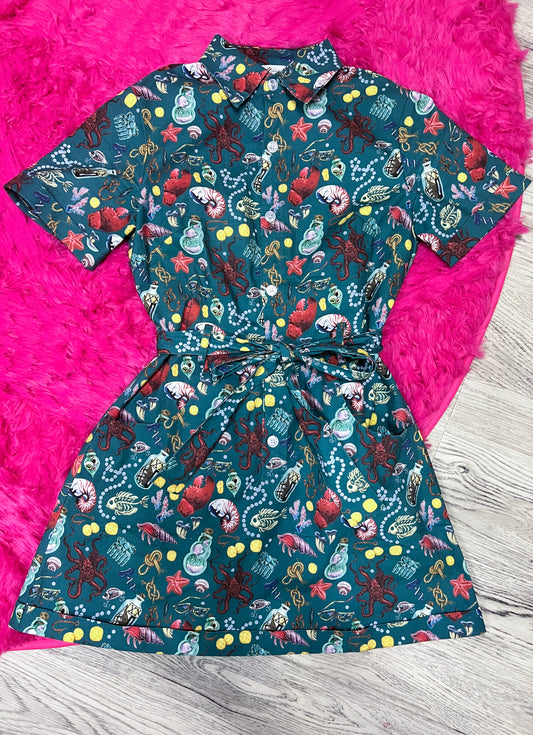 Sirens grotto button up dress
