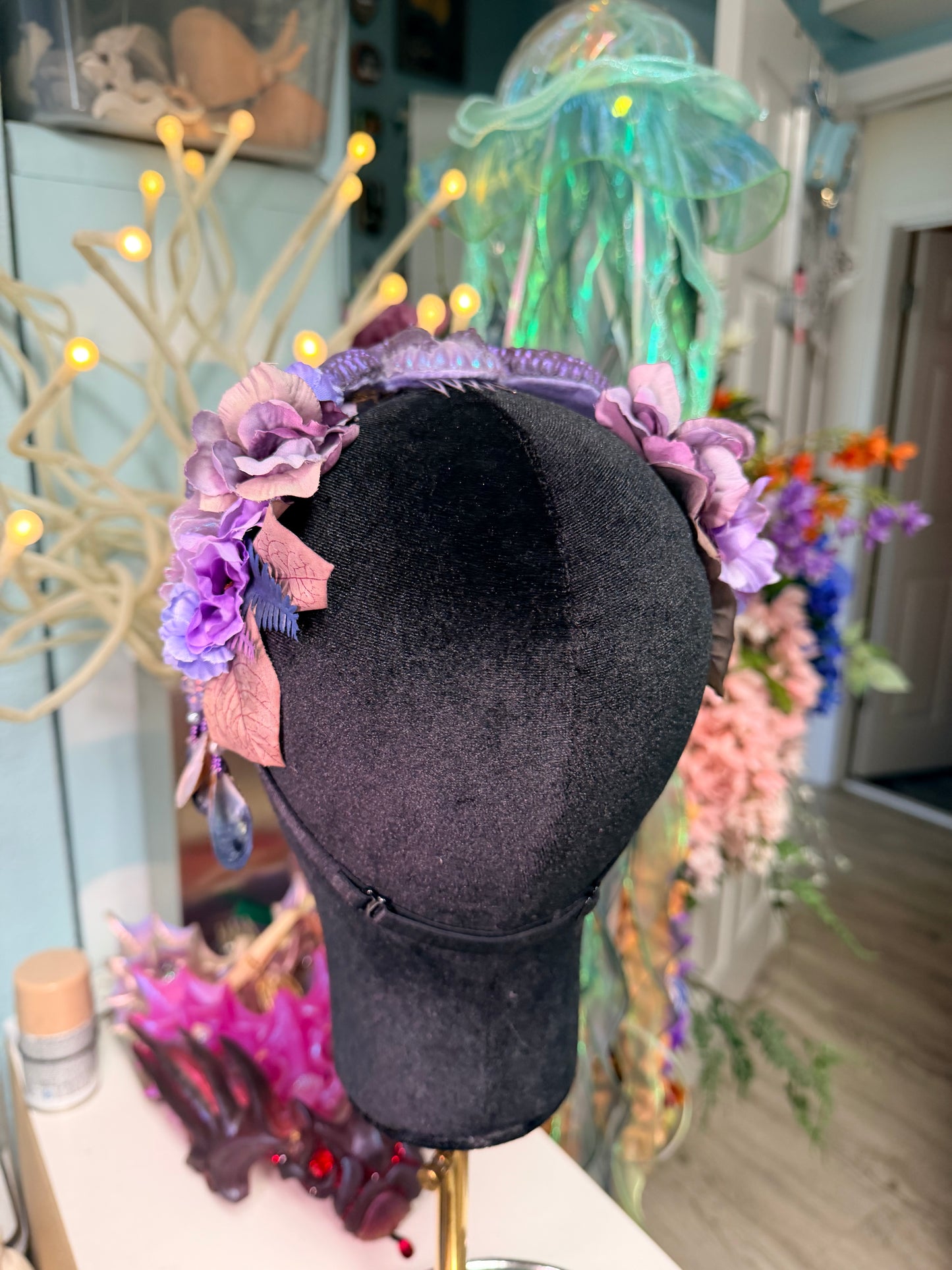 Purple seahorse crown