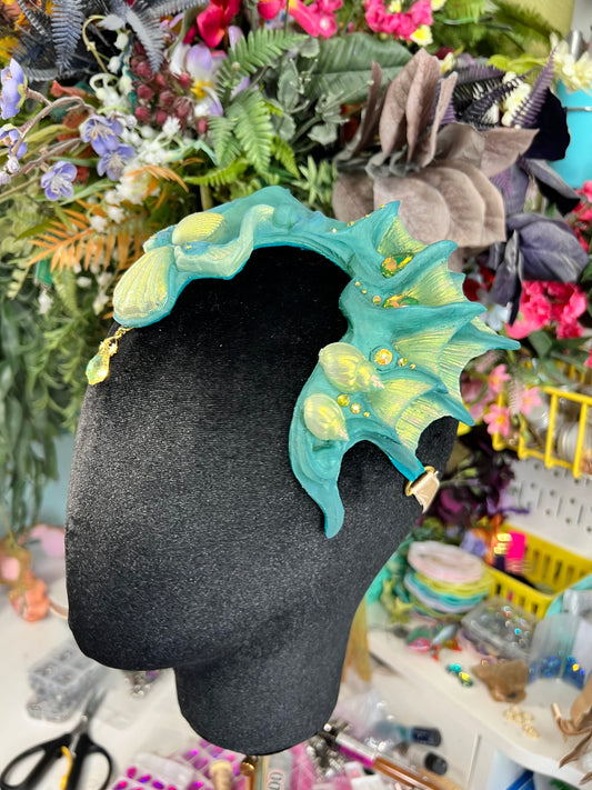 Teal/ yellow Lorelei crown