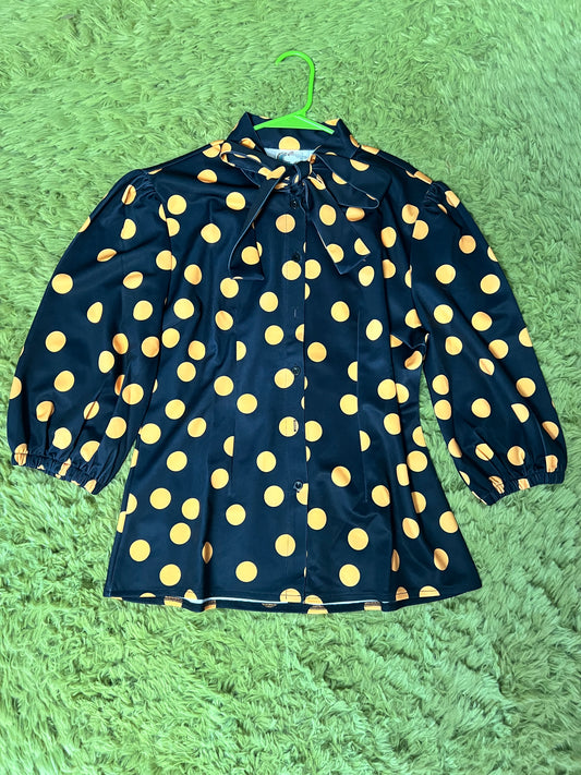 Polkadot bowtie button up