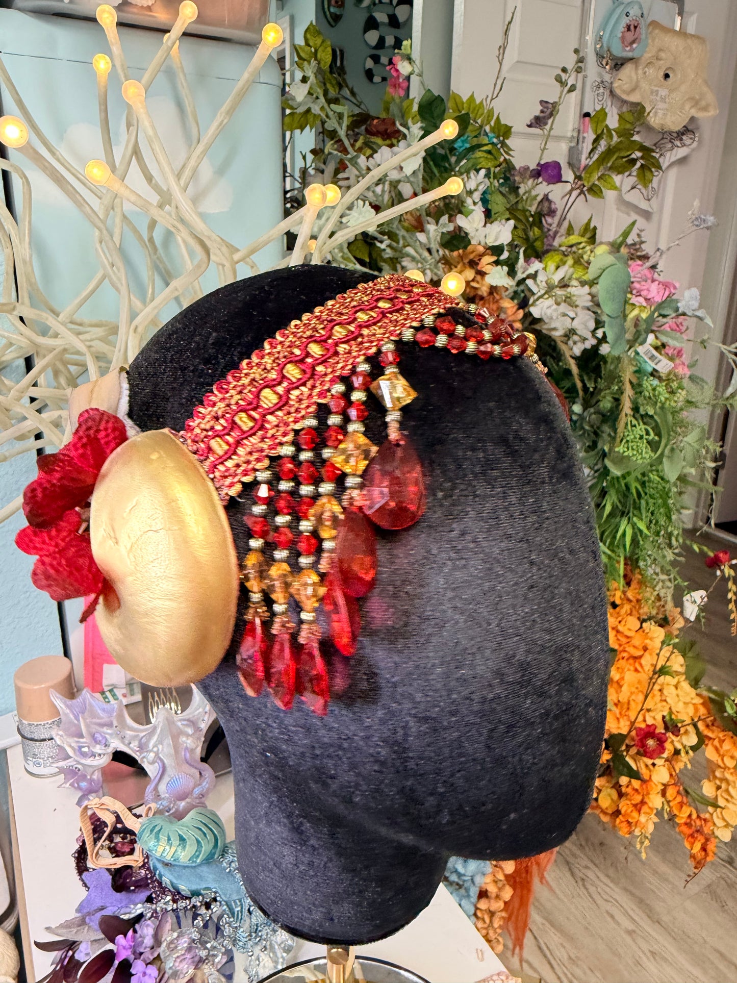Red/gold Nautilis headband