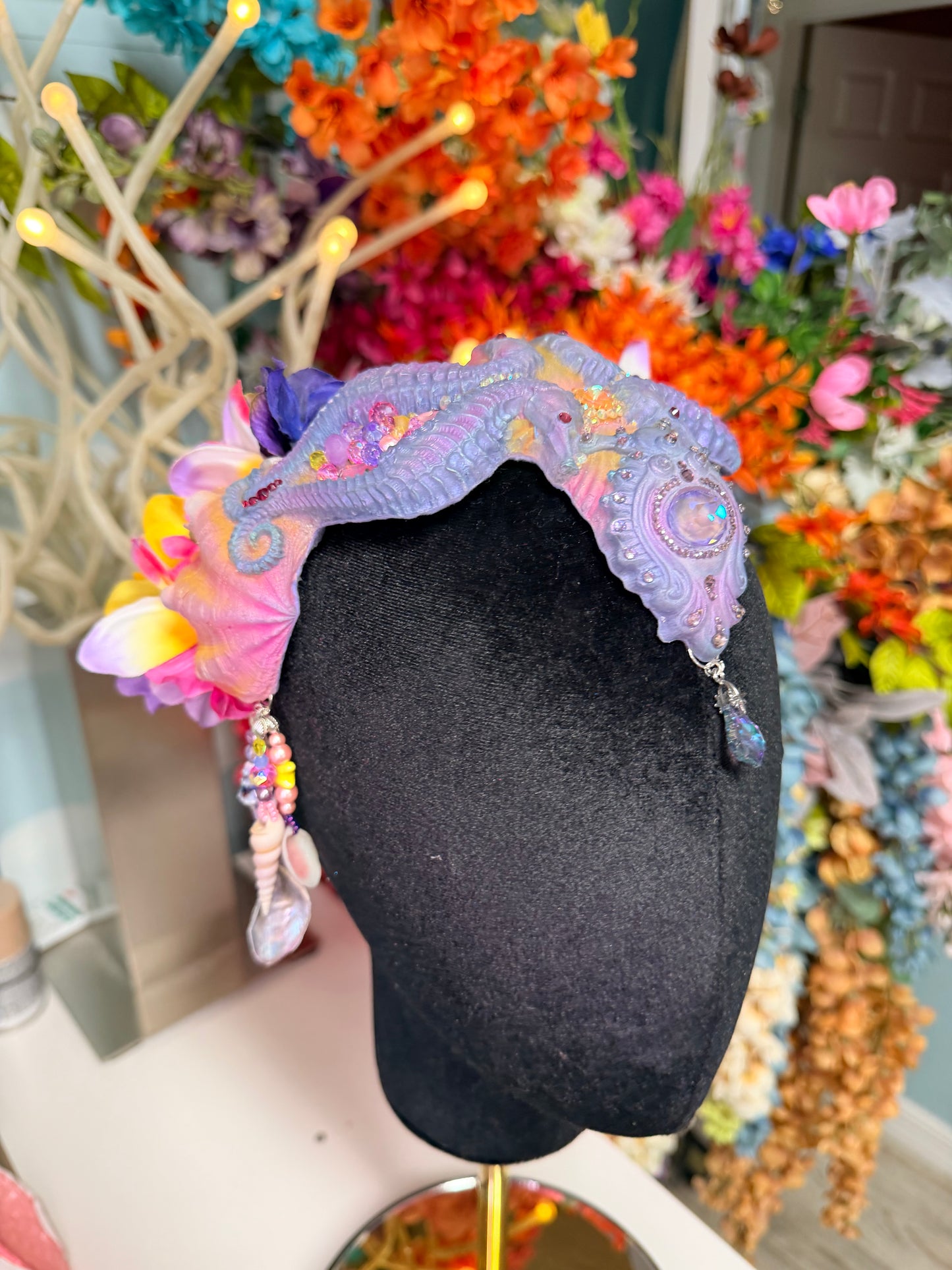 Pastel seahorse crown