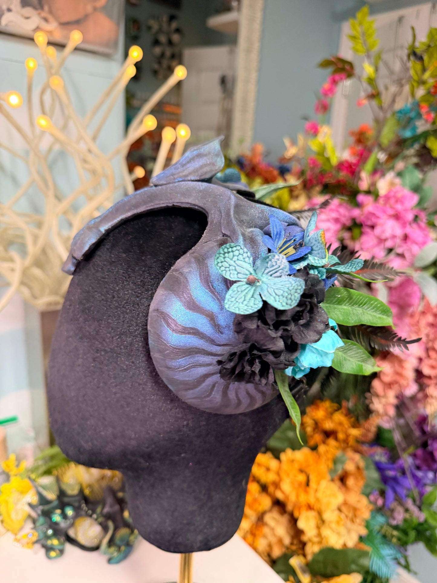 SALE! Black/blue Nautilus crown