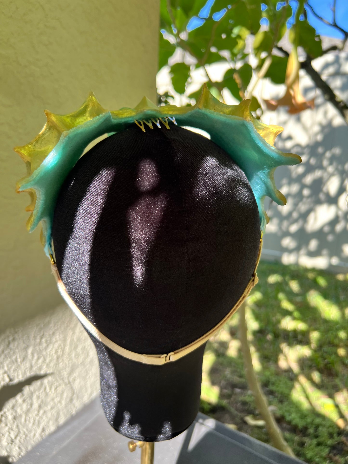 Gold/teal Lorelei crown