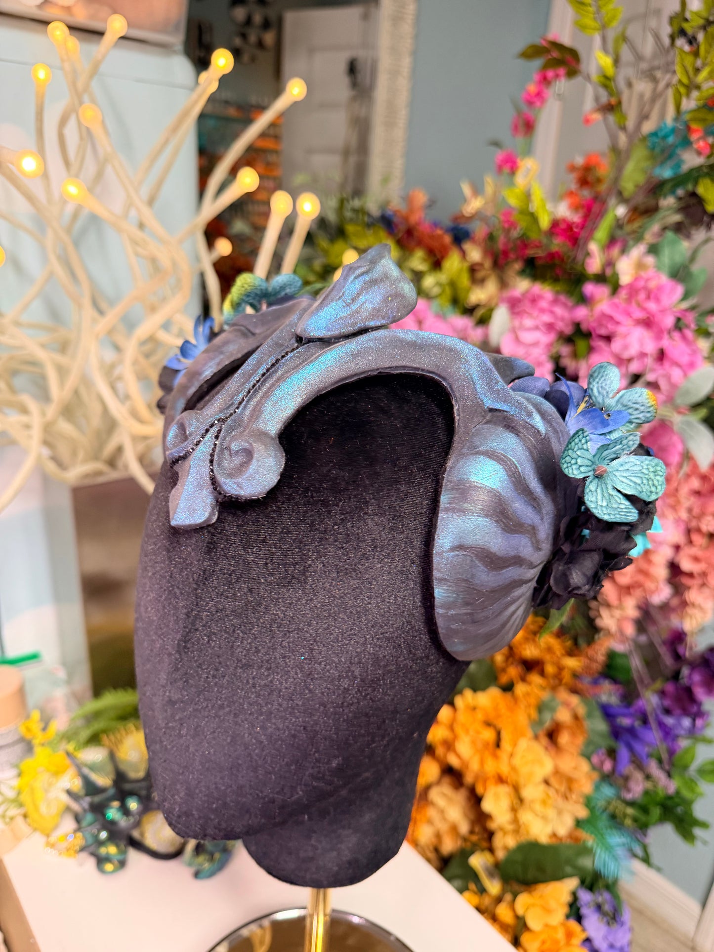 SALE! Black/blue Nautilus crown