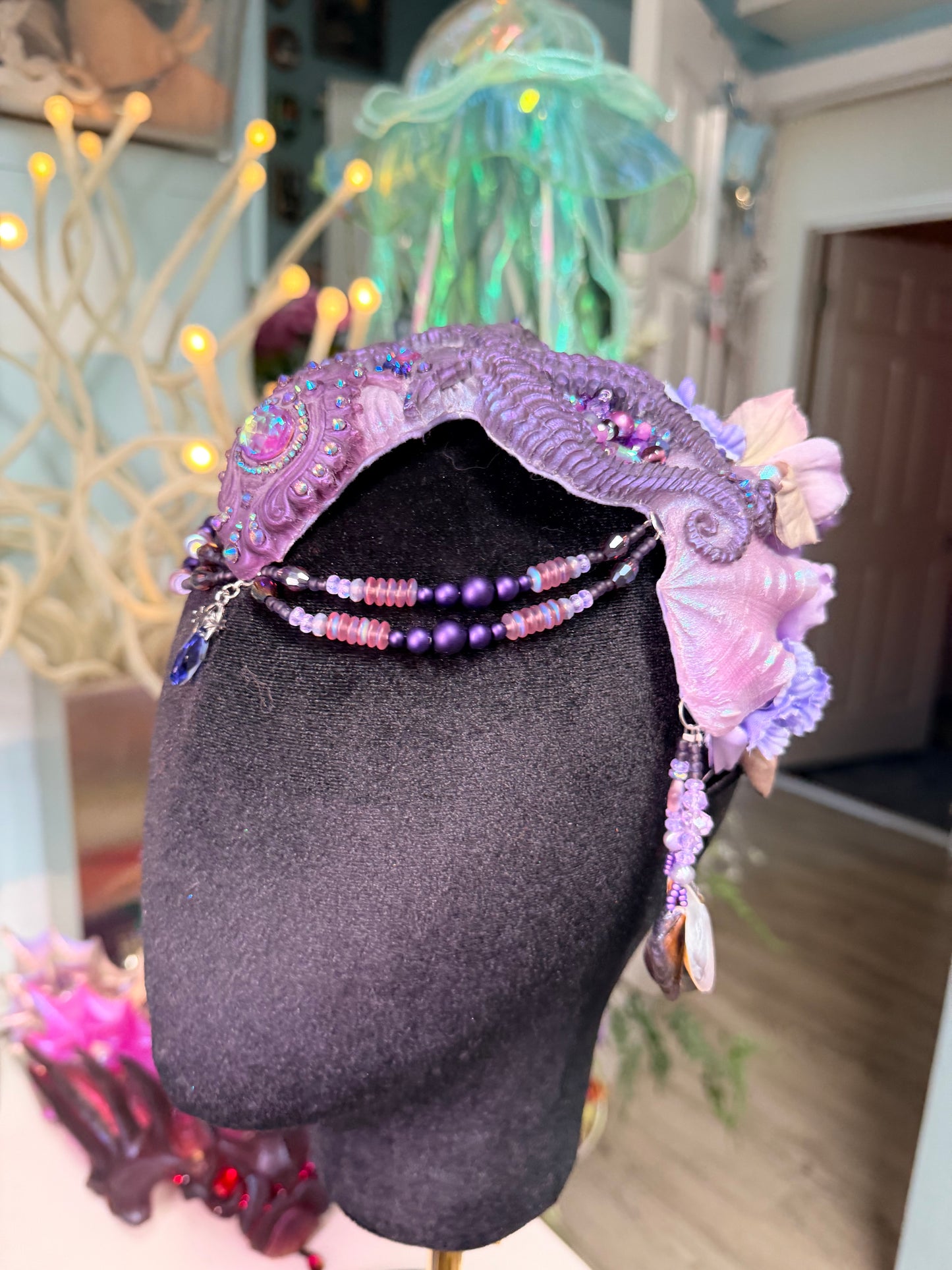 Purple seahorse crown