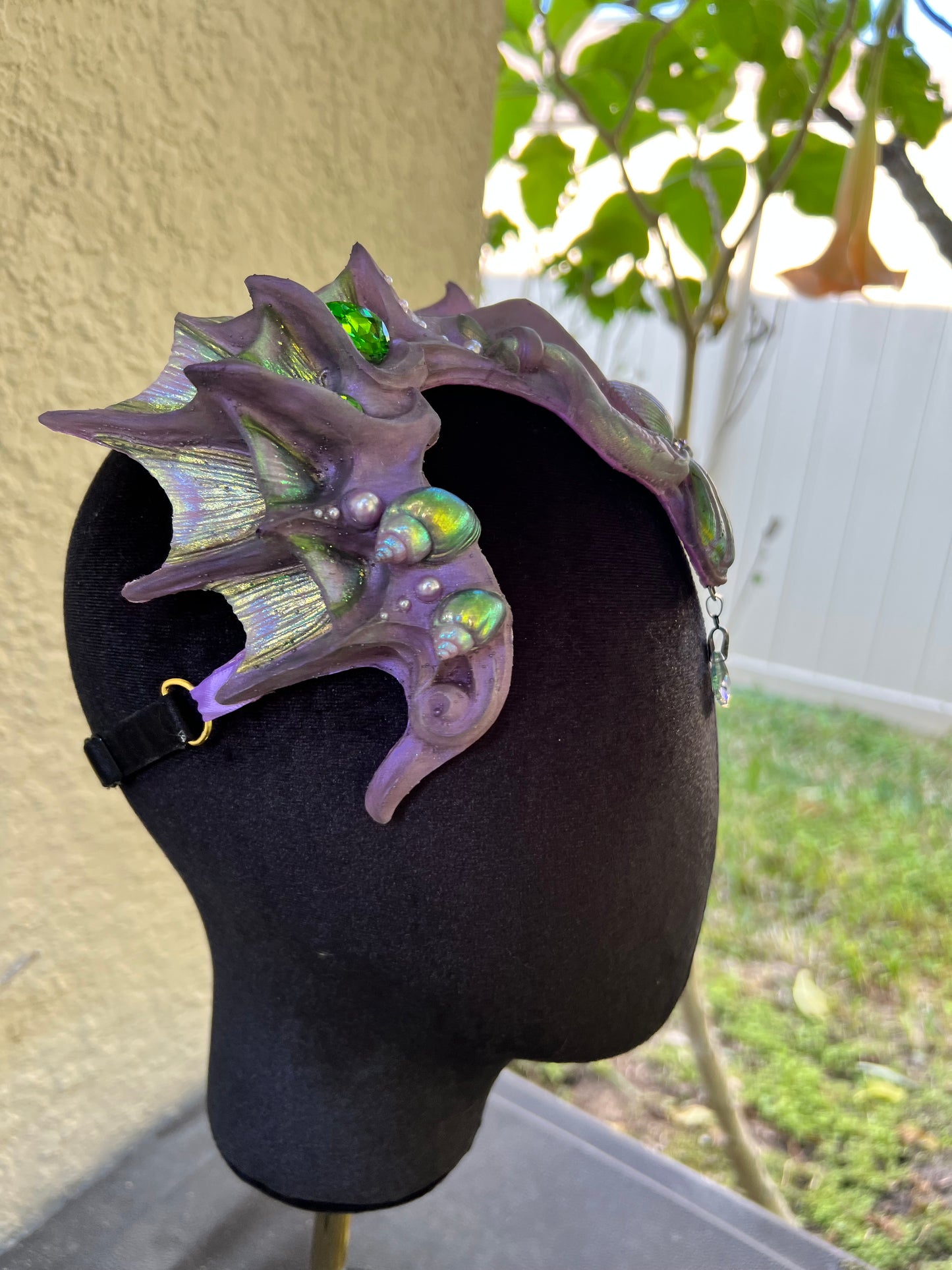 Purple/ green Lorelei crown