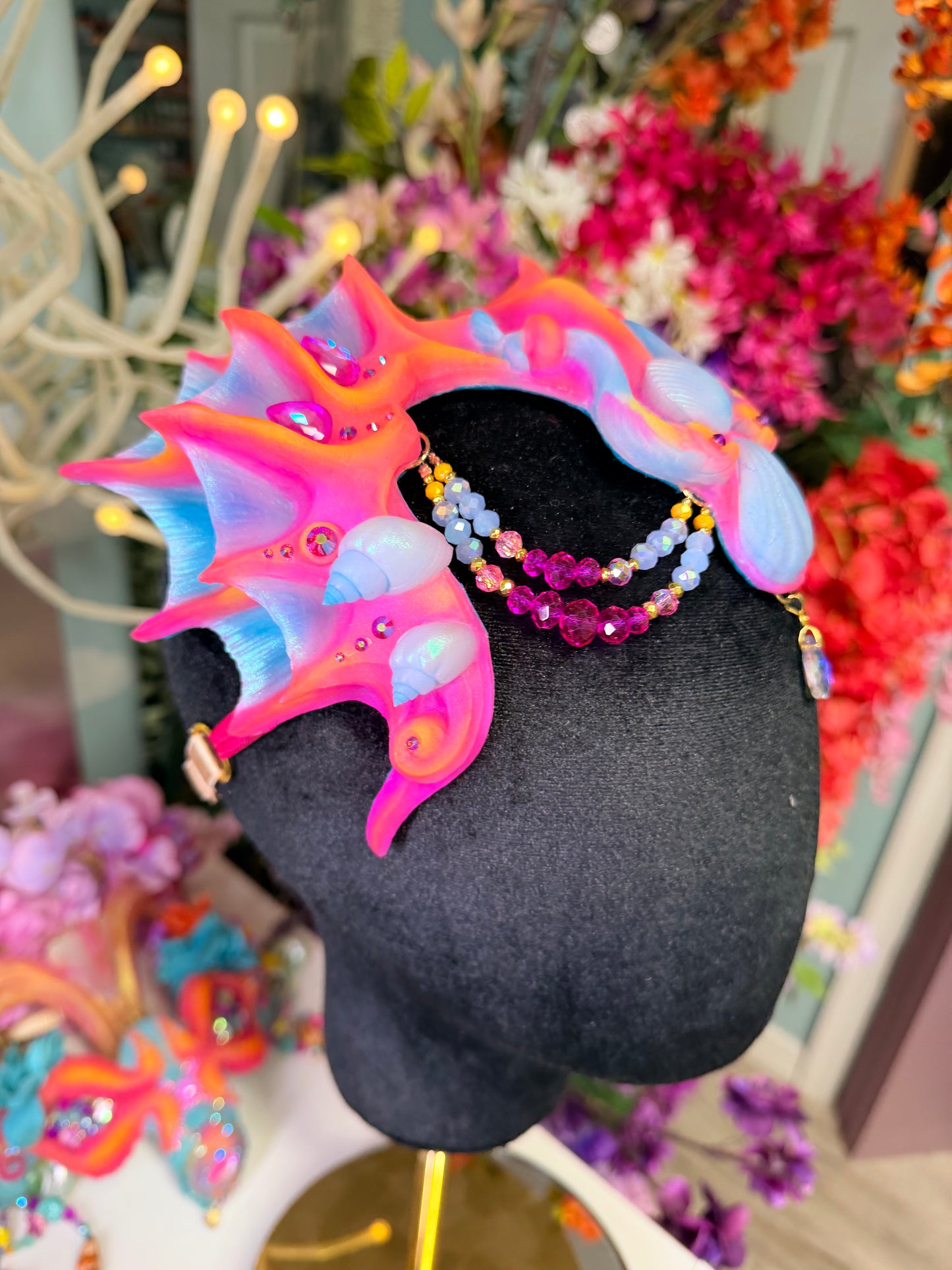 Bright Lorelei crown with beads