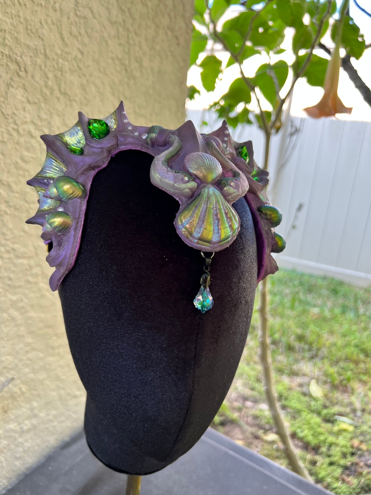 Purple/ green Lorelei crown