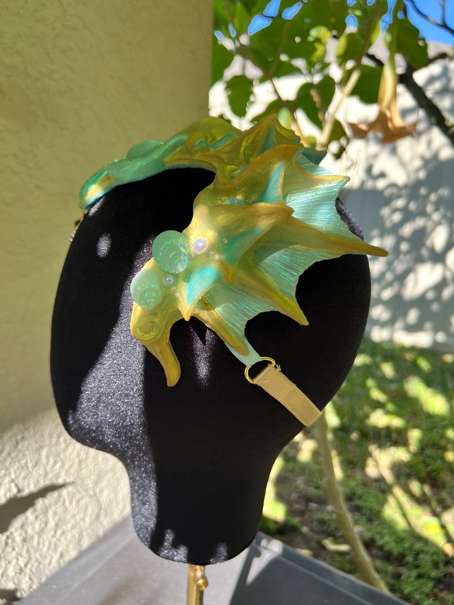 Gold/teal Lorelei crown