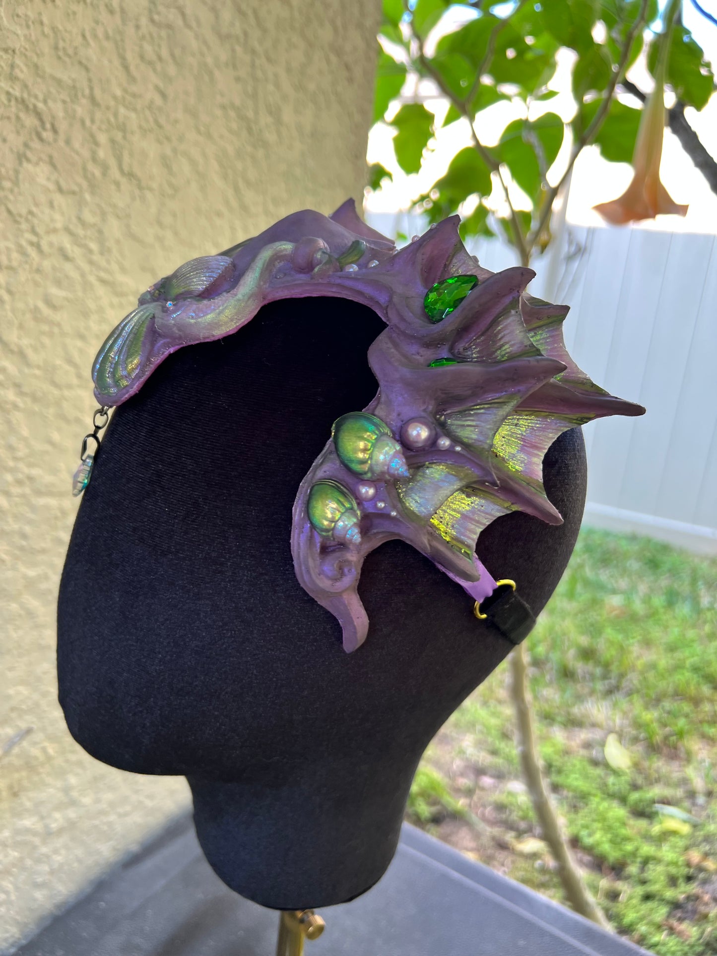Purple/ green Lorelei crown