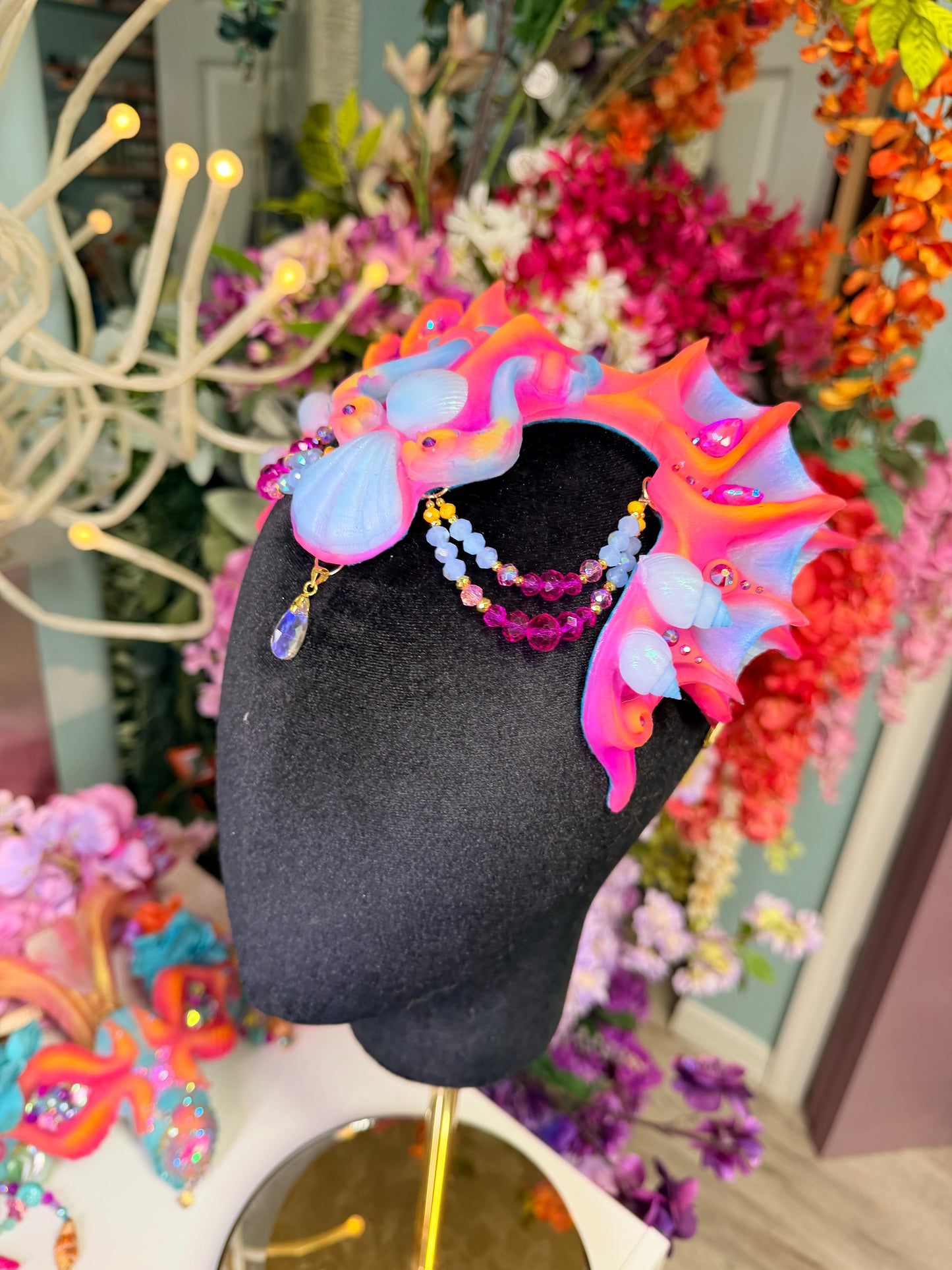 Bright Lorelei crown with beads
