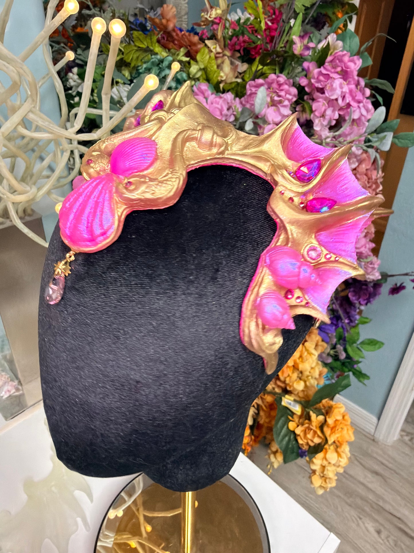 Gold/pink Lorelei crown