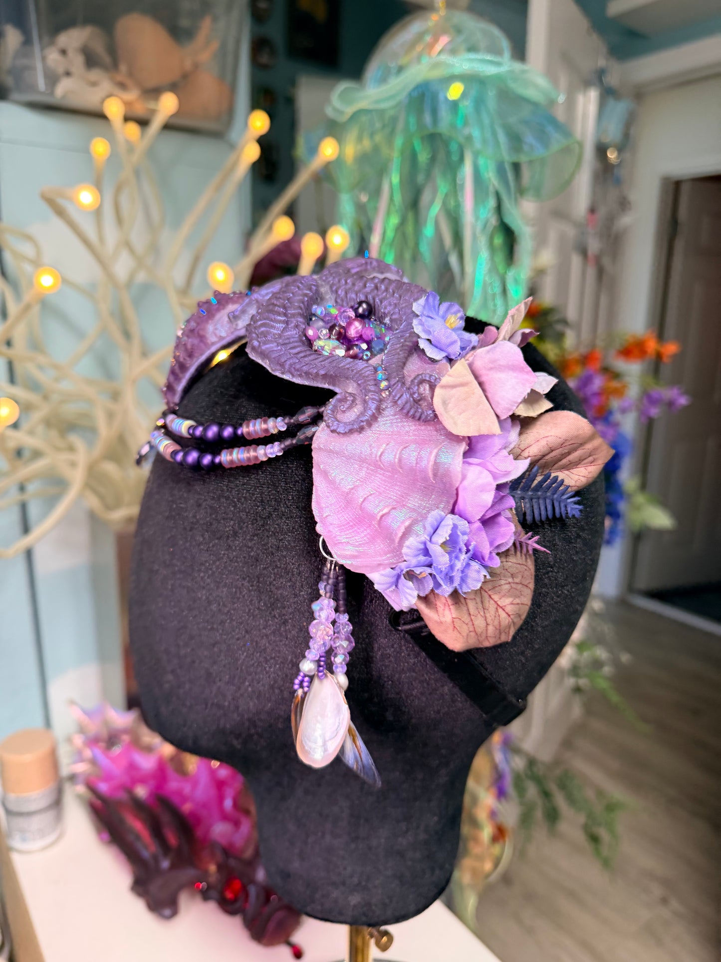 Purple seahorse crown