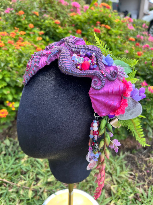 Purple/pink seahorse crown