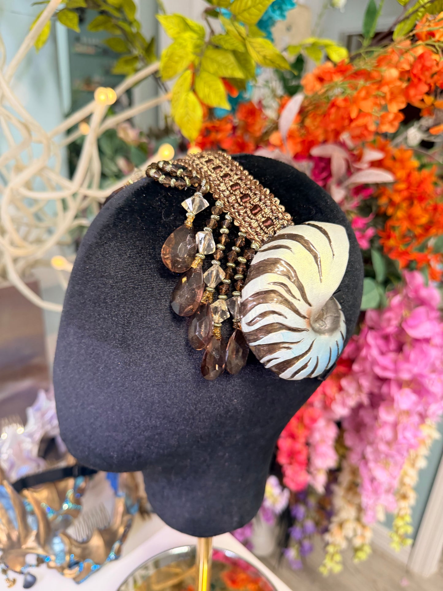 Brown Nautilus hair band