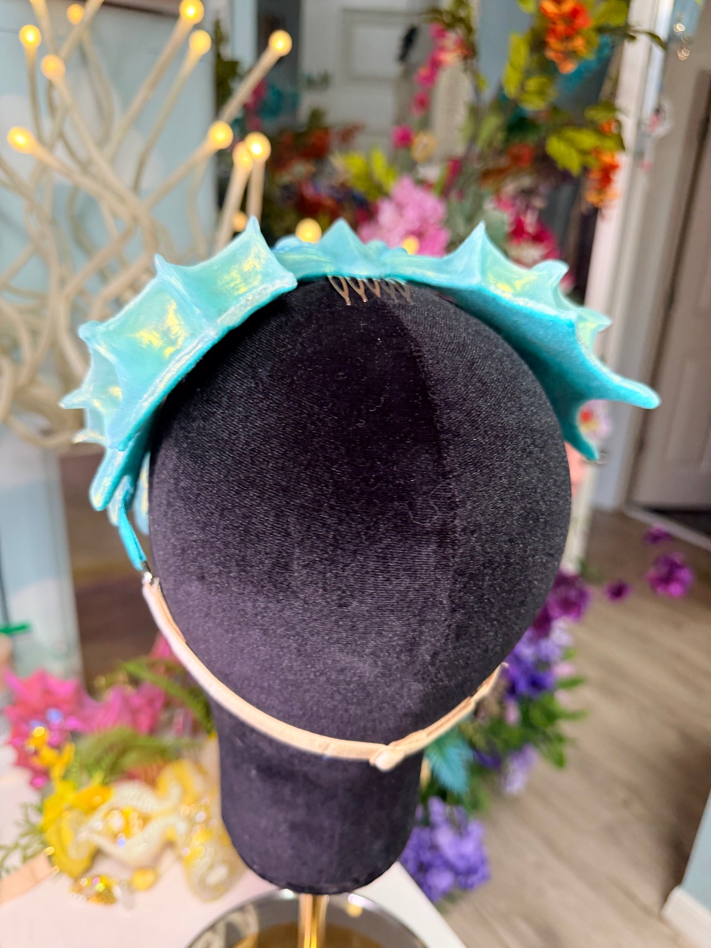 Blue Lorelei crown with beads