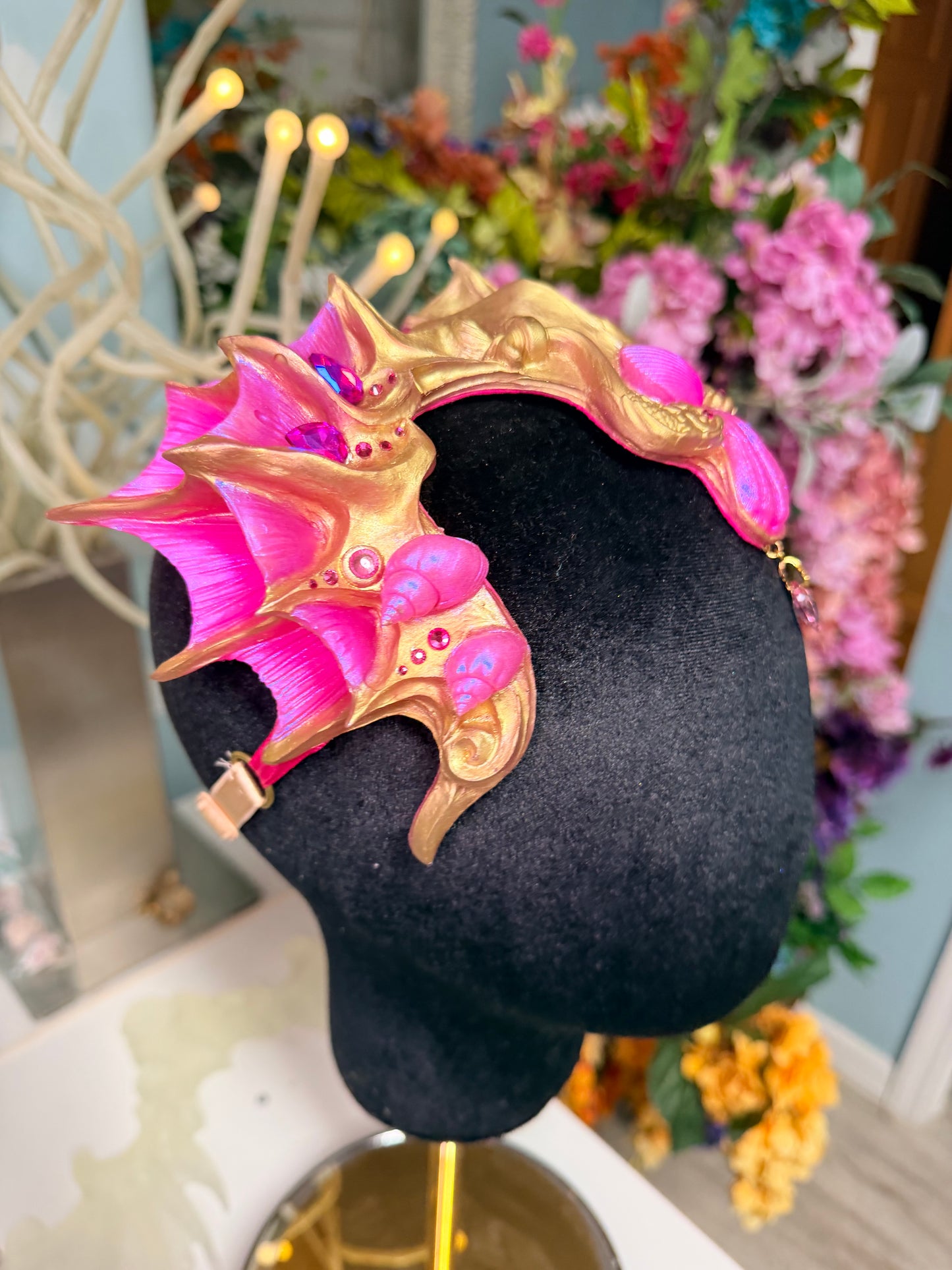 Gold/pink Lorelei crown