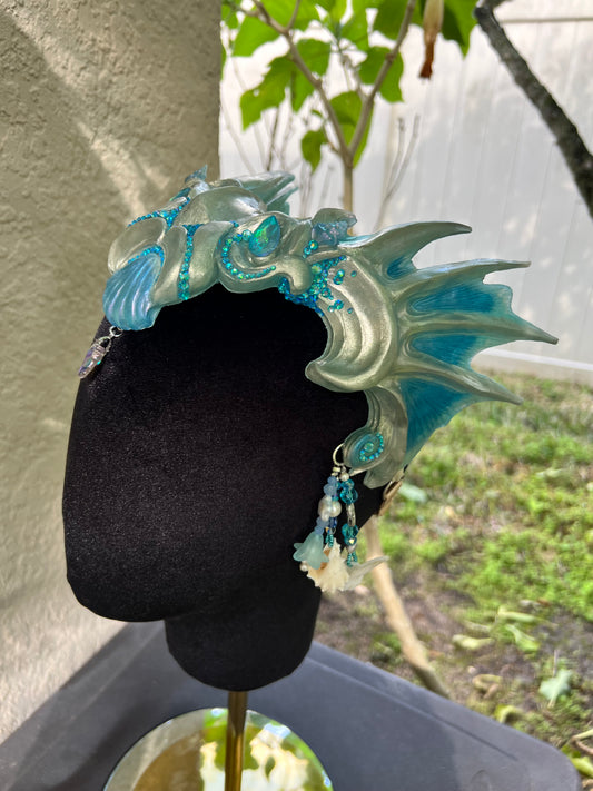 Silver/ blue calypso crown