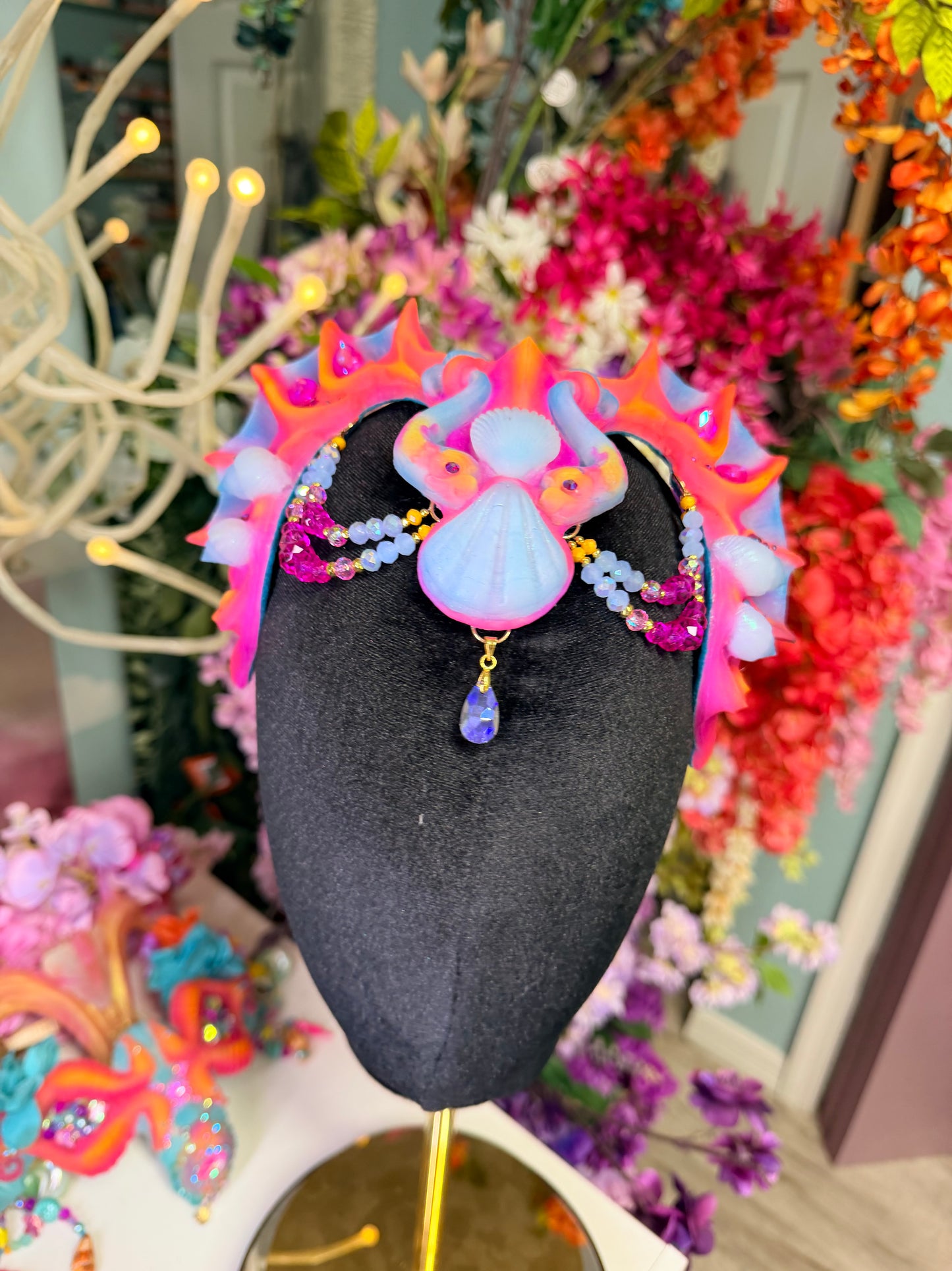 Bright Lorelei crown with beads