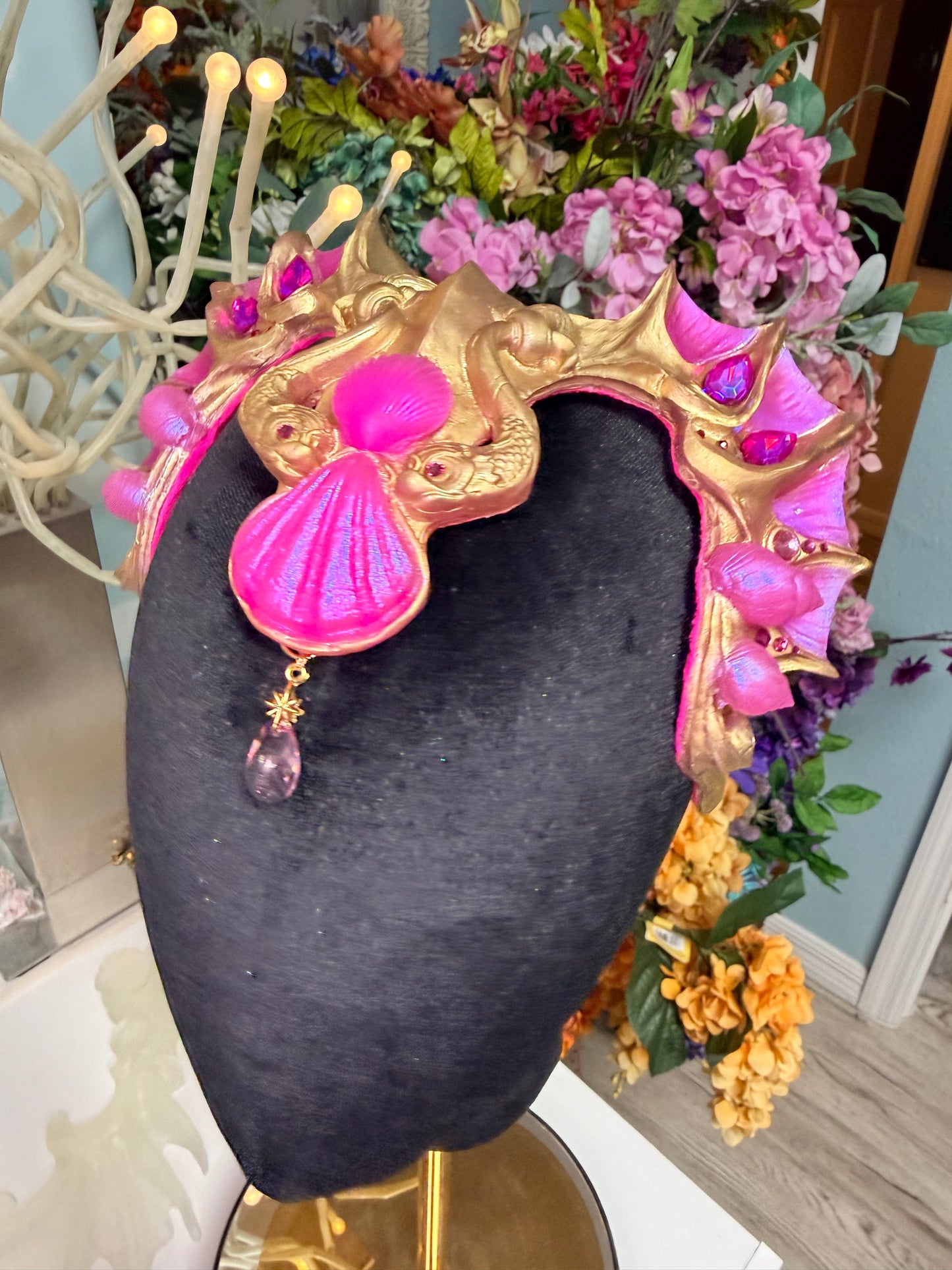 Gold/pink Lorelei crown