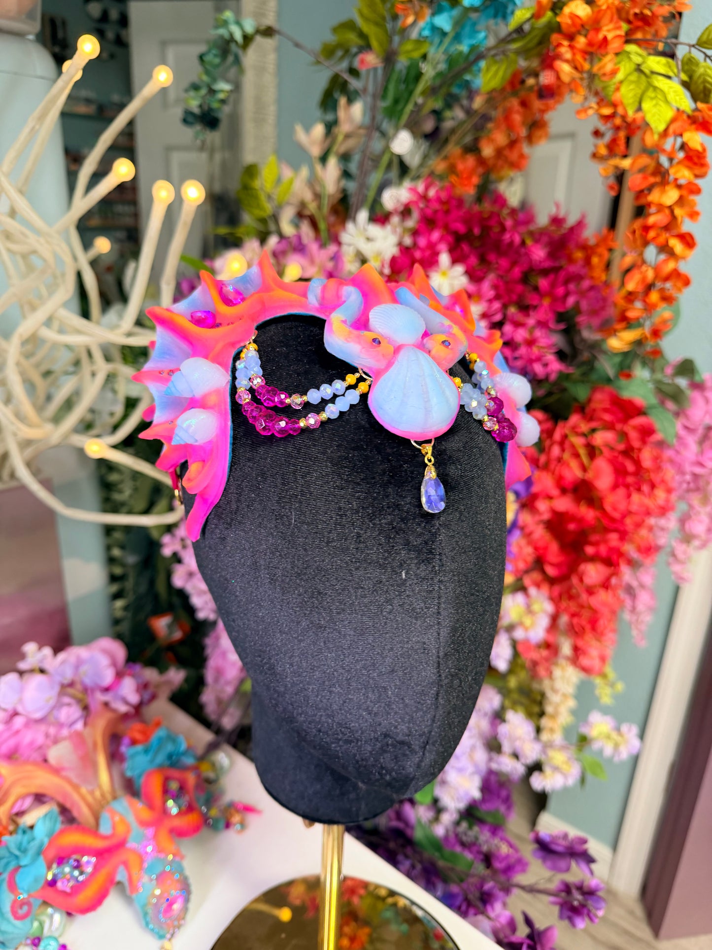 Bright Lorelei crown with beads