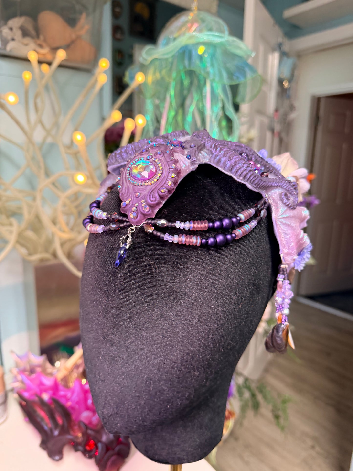 Purple seahorse crown